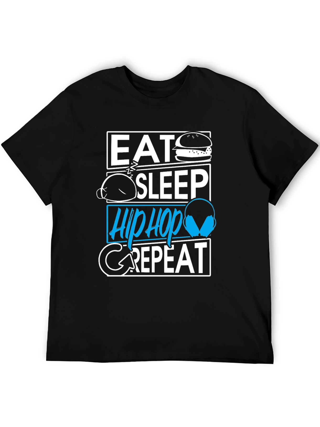 Eat Sleep Hip Hop Repeat Graphic T-Shirt