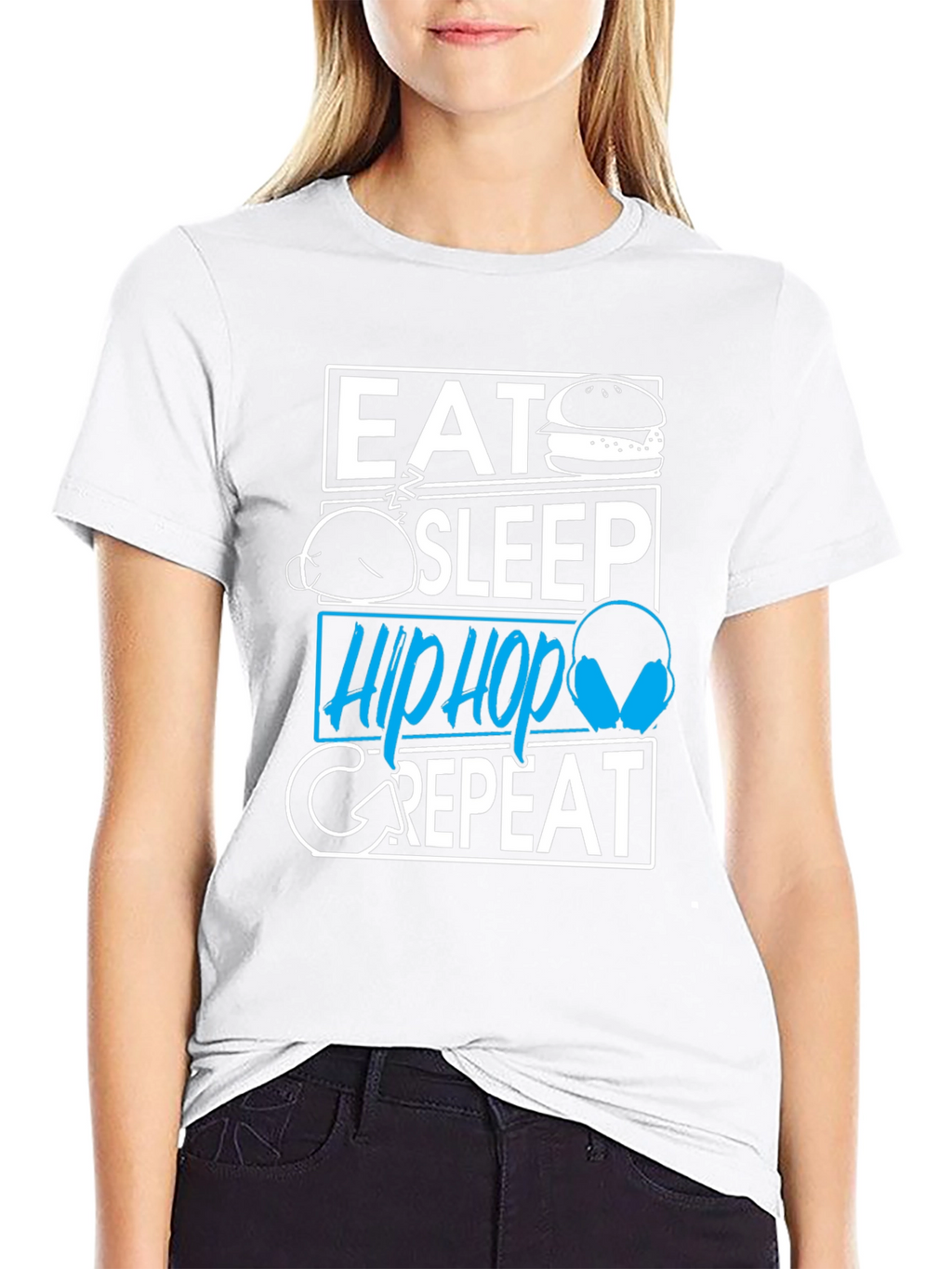 Eat Sleep Hip Hop Repeat Graphic T-Shirt
