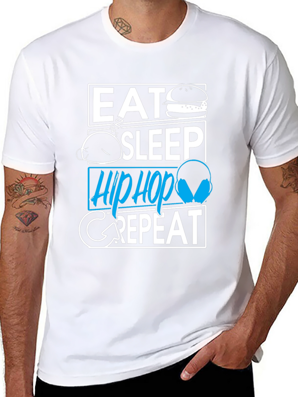 Eat Sleep Hip Hop Repeat Graphic T-Shirt