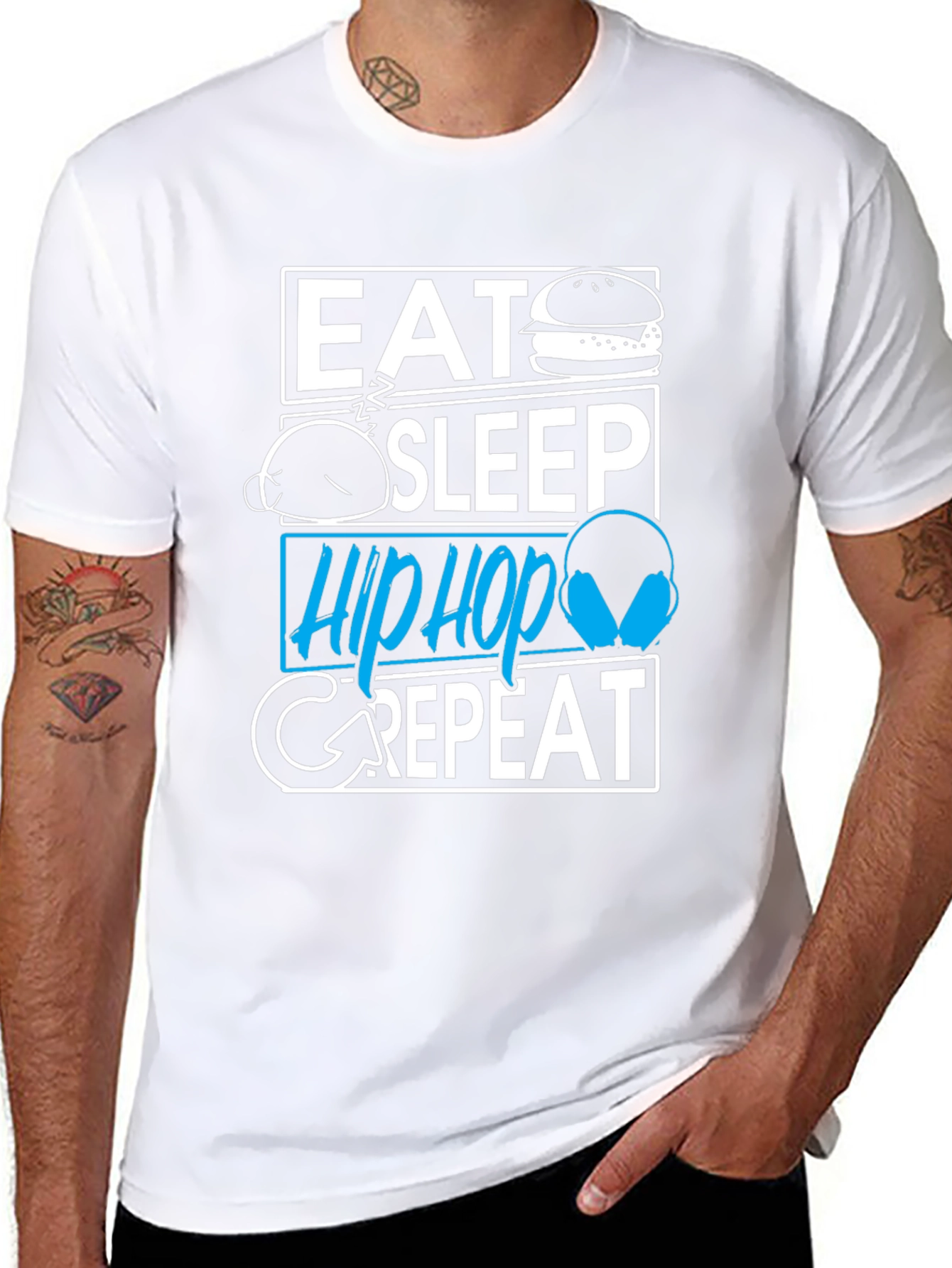 Eat Sleep Hip Hop Repeat Graphic T-Shirt