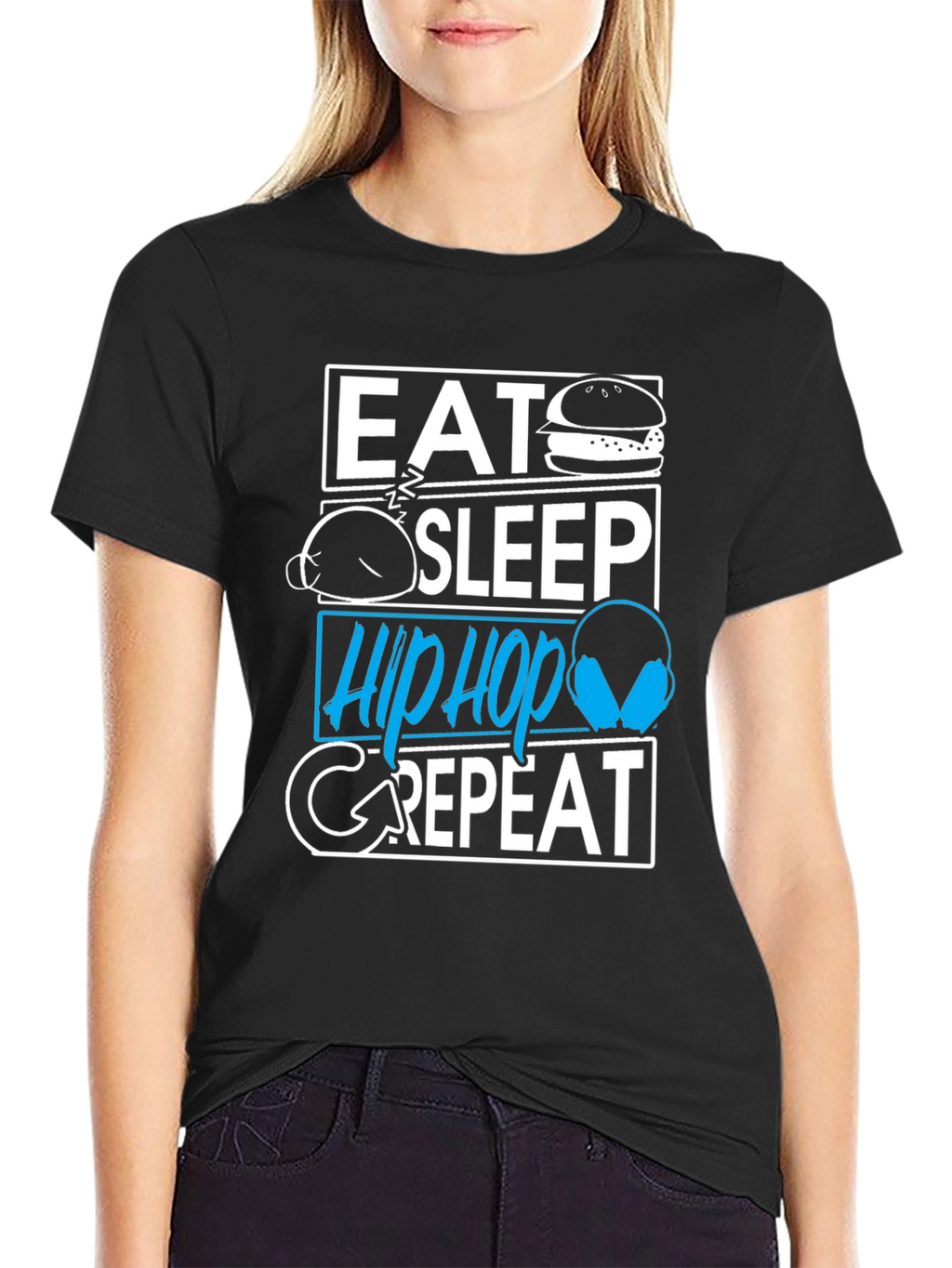 Eat Sleep Hip Hop Repeat Graphic T-Shirt