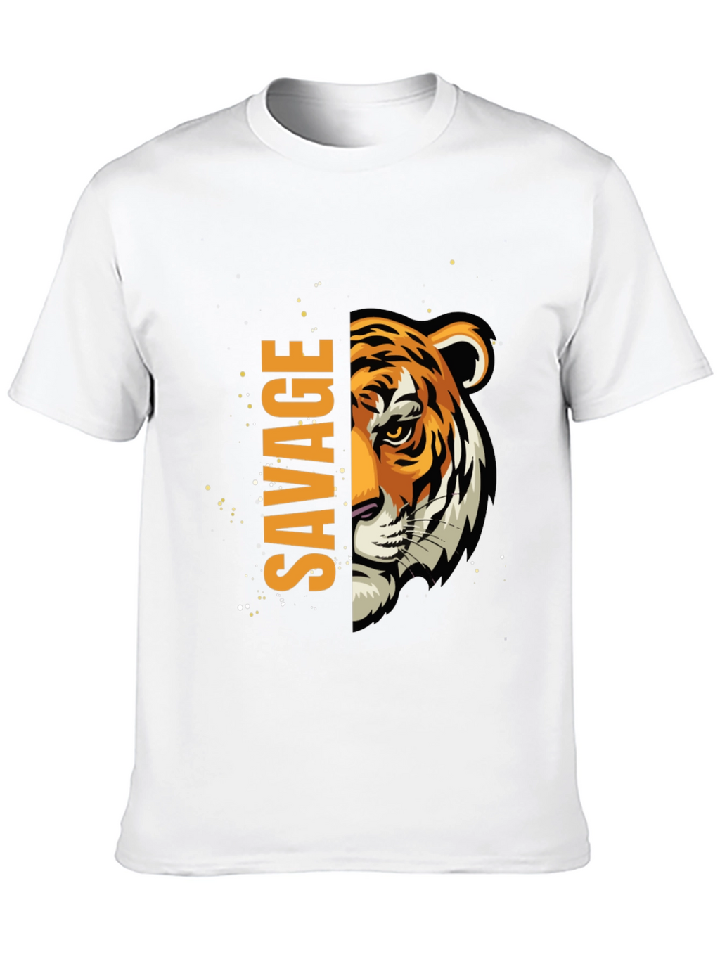 Savage Tiger Graphic Print Mens Black T-Shirt