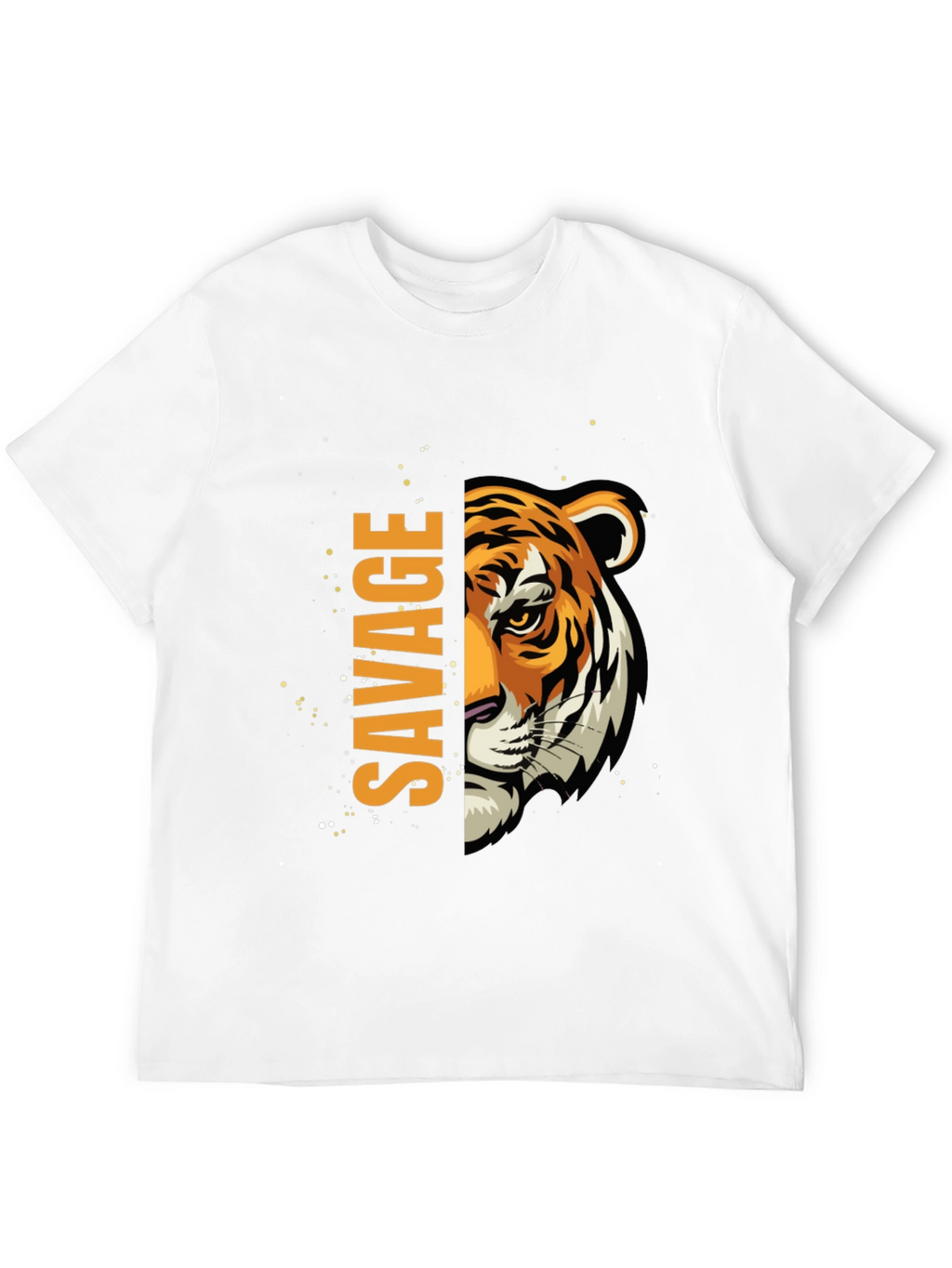 Savage Tiger Graphic Print Mens Black T-Shirt