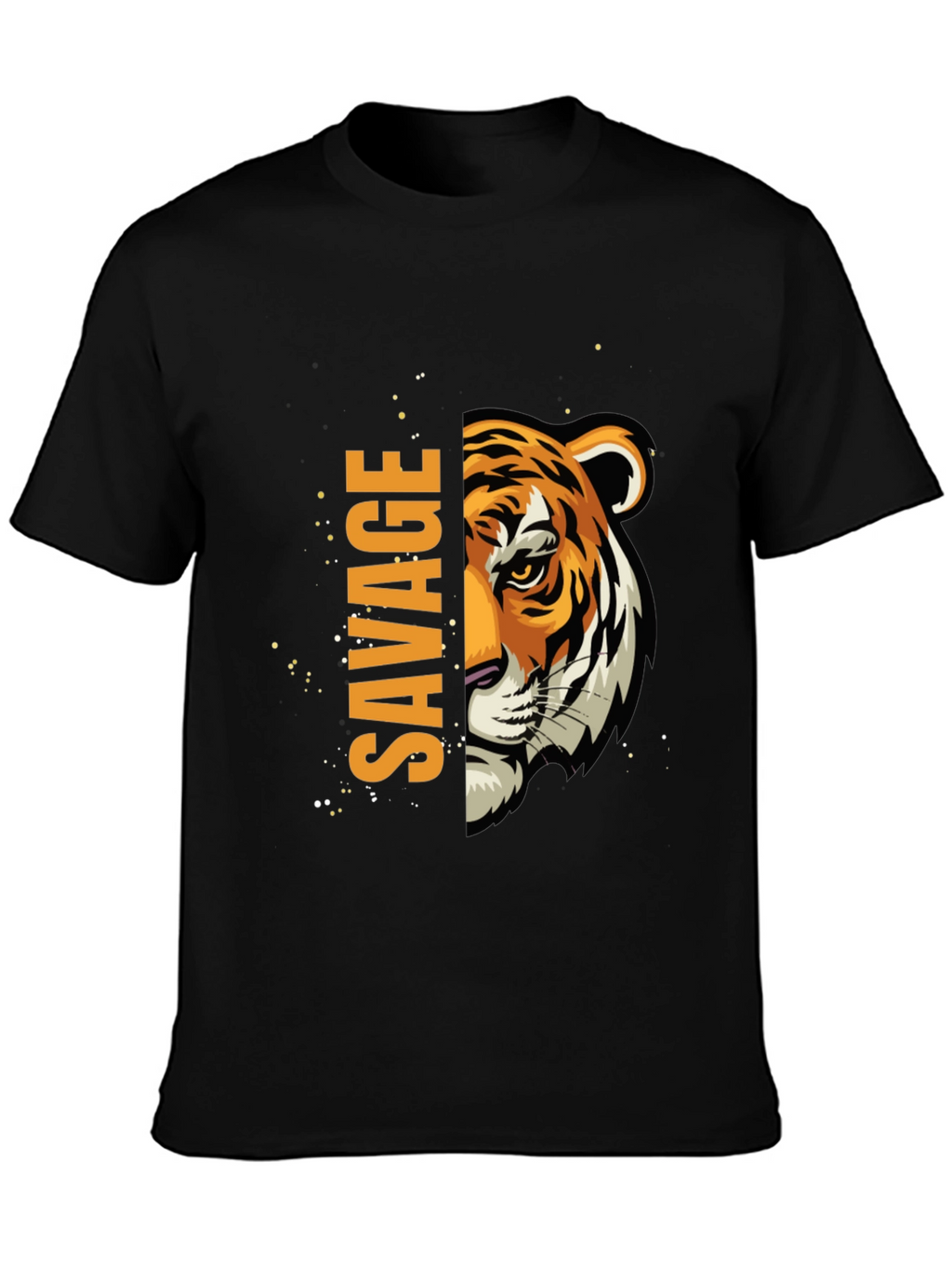 Savage Tiger Graphic Print Mens Black T-Shirt