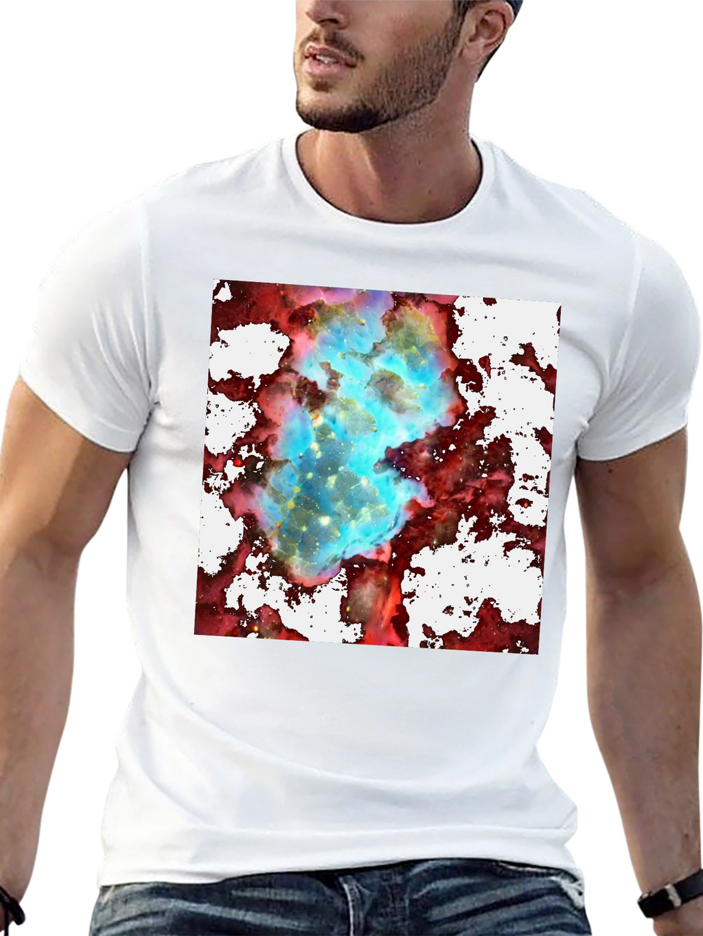 Nebula Print Black T-Shirt