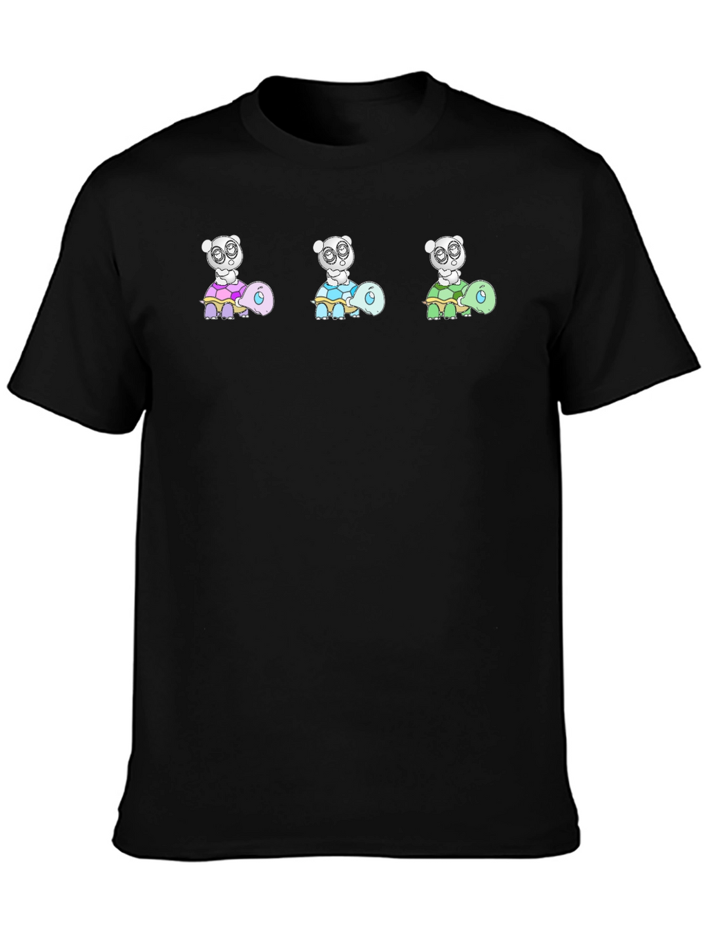 Turtle Panda Black Tee