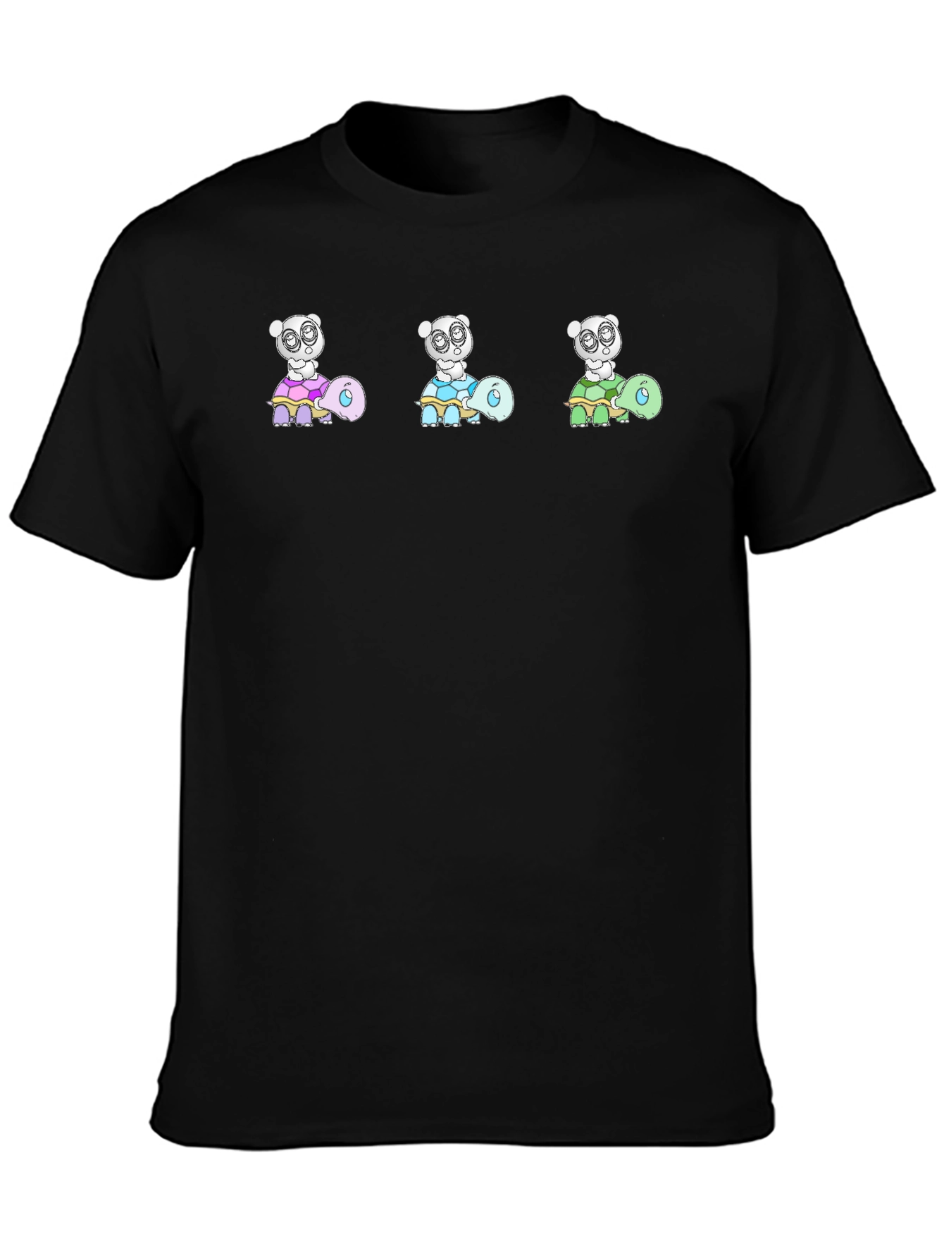 Turtle Panda Black Tee