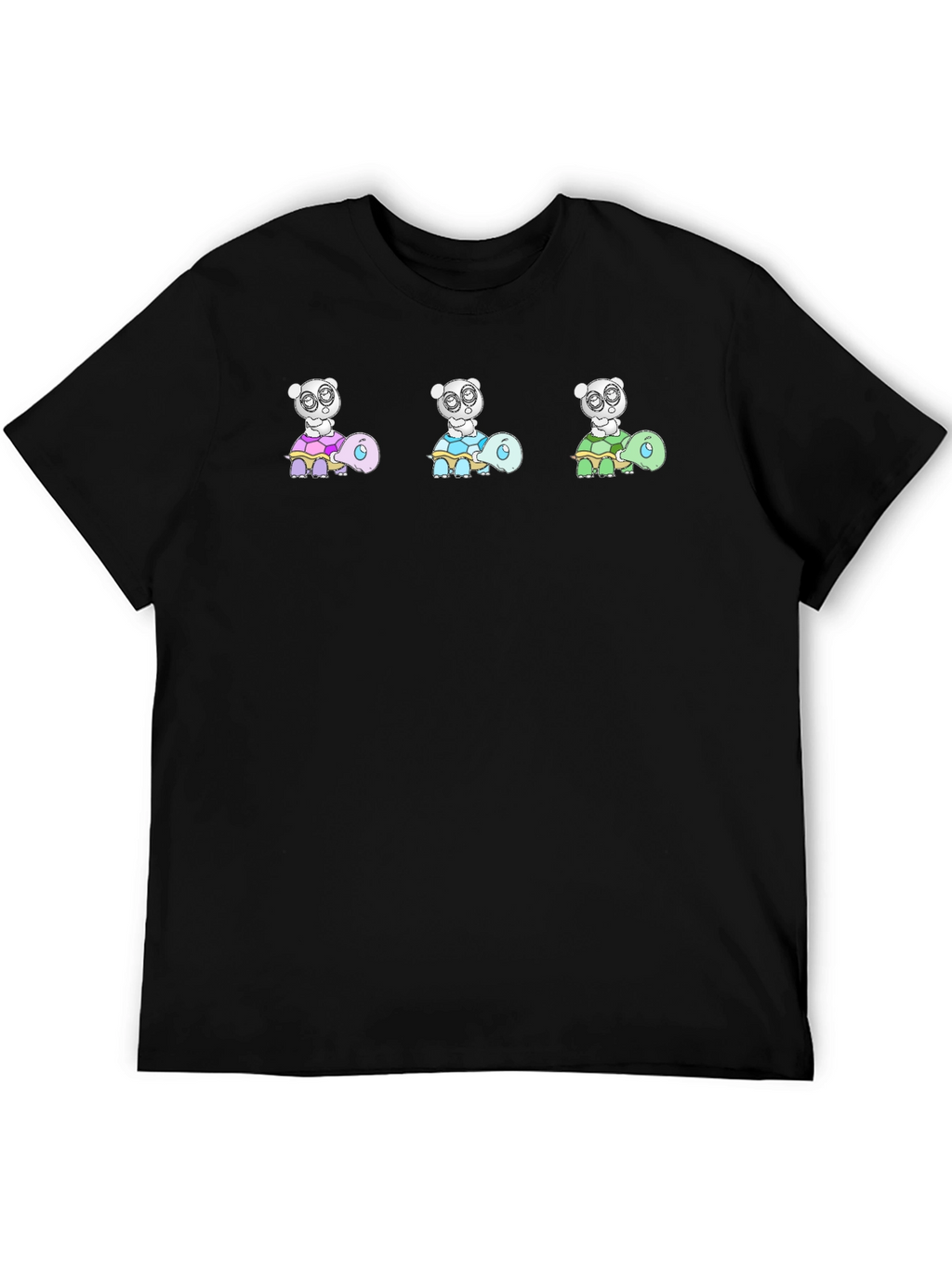 Turtle Panda Black Tee