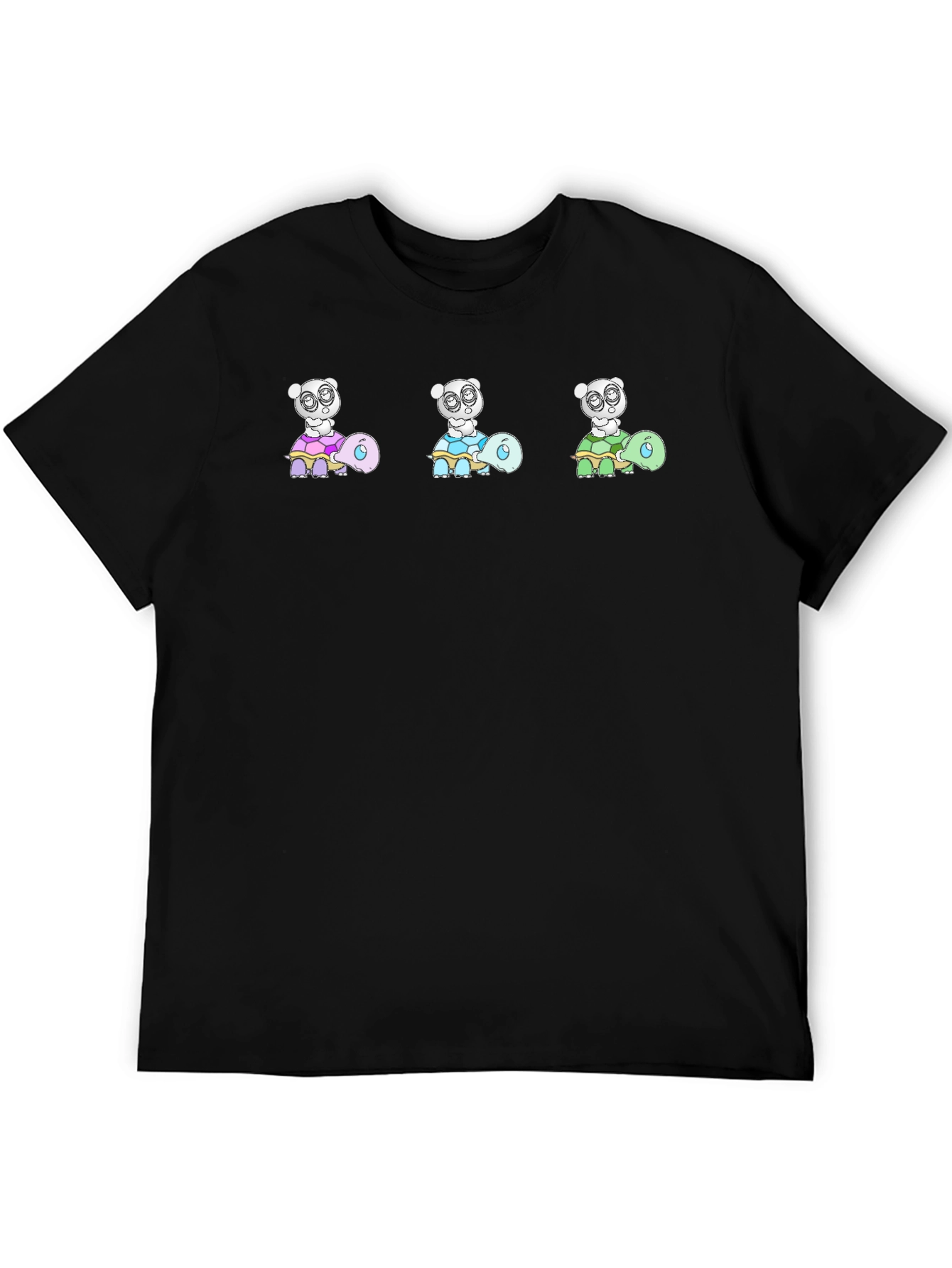 Turtle Panda Black Tee