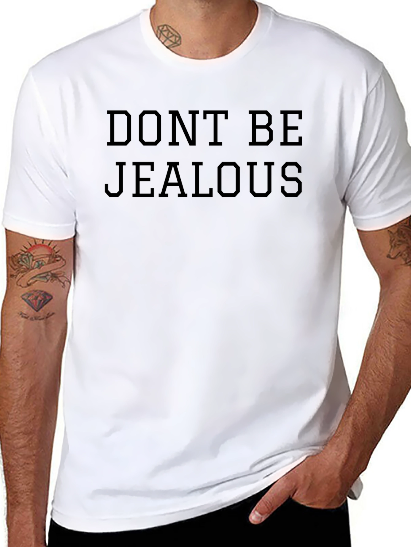 Dont Be Jealous Graphic Tee - Black Casual T-Shirt