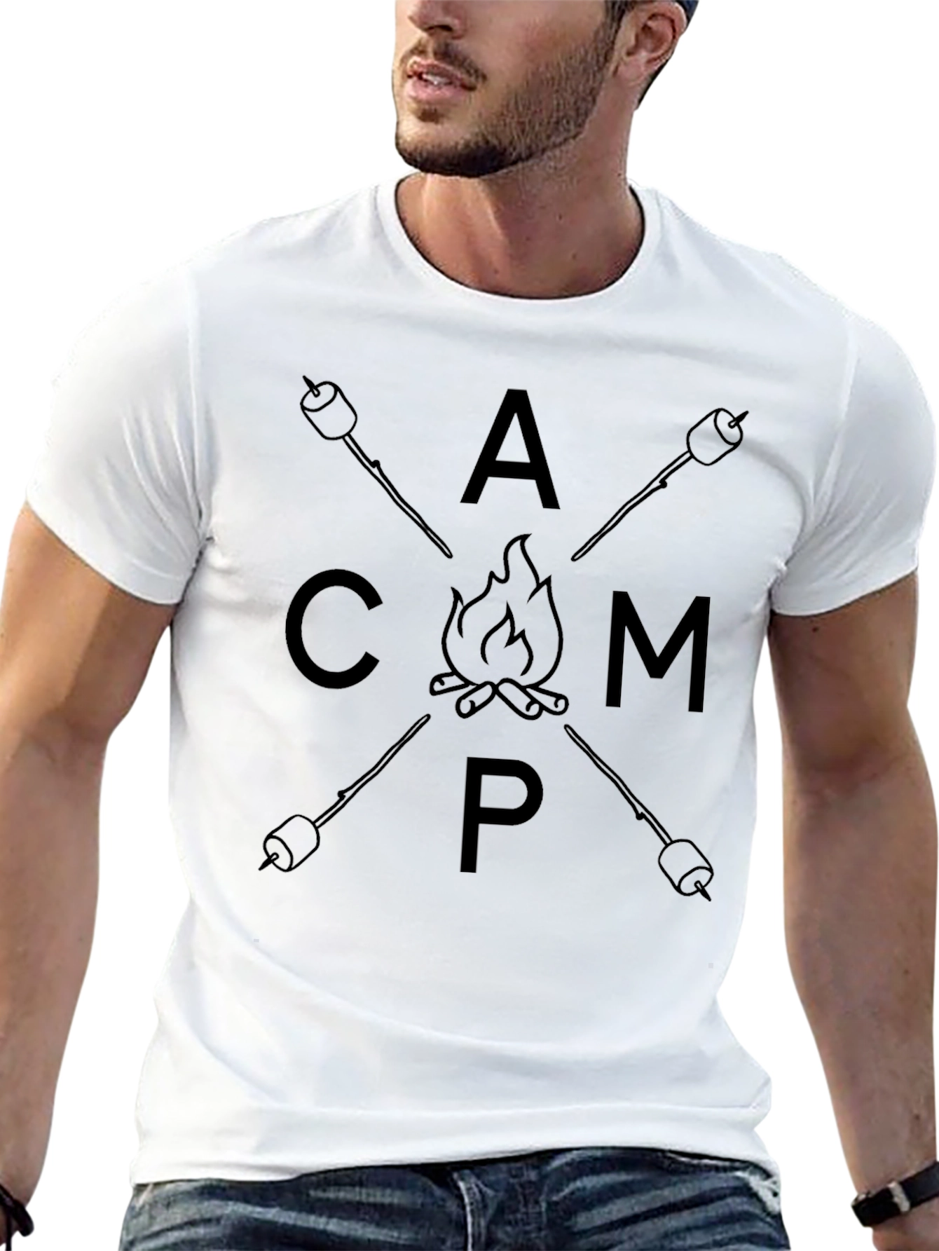 Camp Graphic T-Shirt - Marshmallow Bonfire Tee