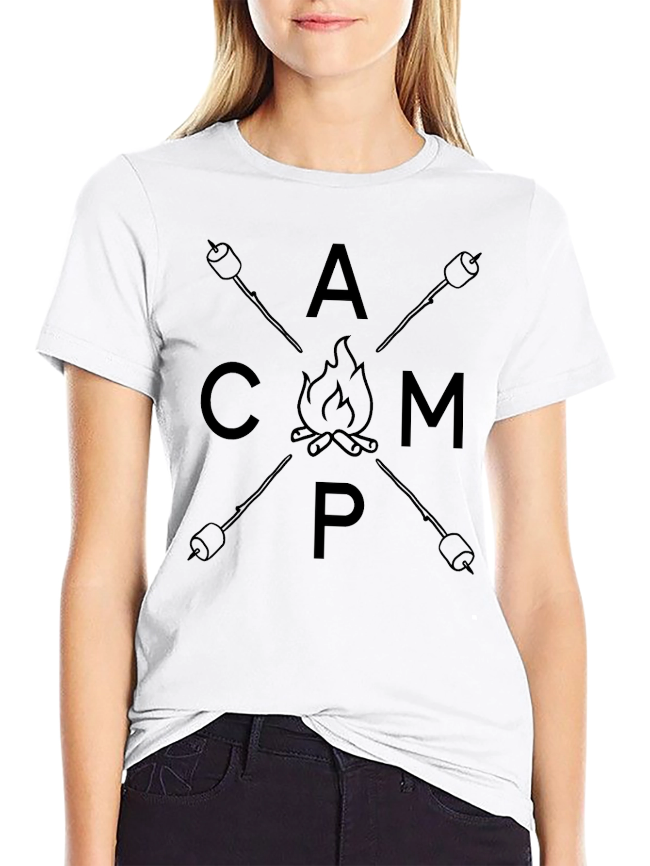 Camp Graphic T-Shirt - Marshmallow Bonfire Tee