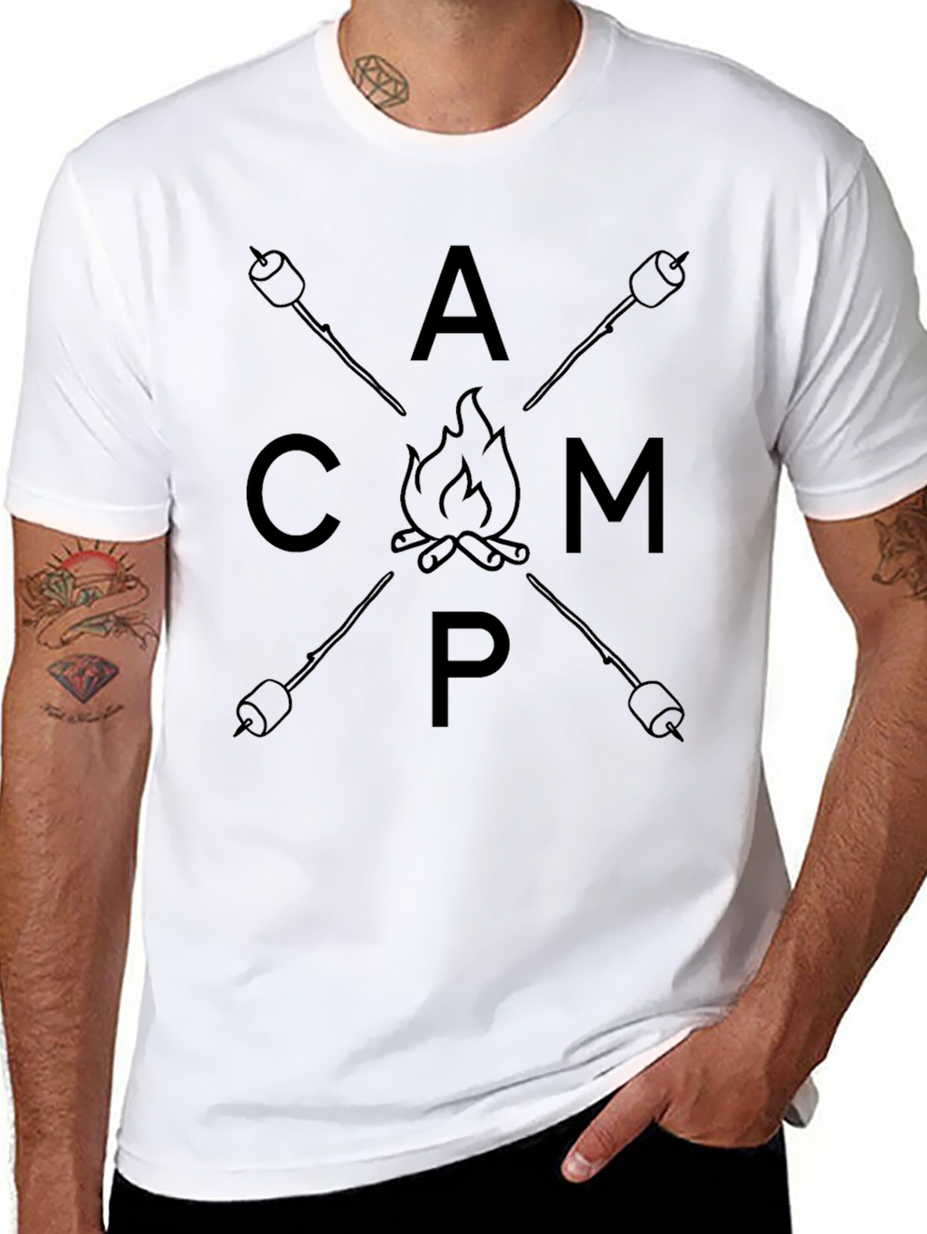 Camp Graphic T-Shirt - Marshmallow Bonfire Tee