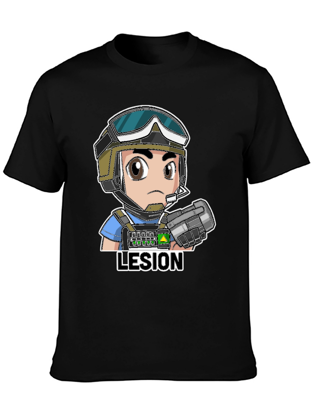 Lesion Cartoon Graphic Black T-Shirt