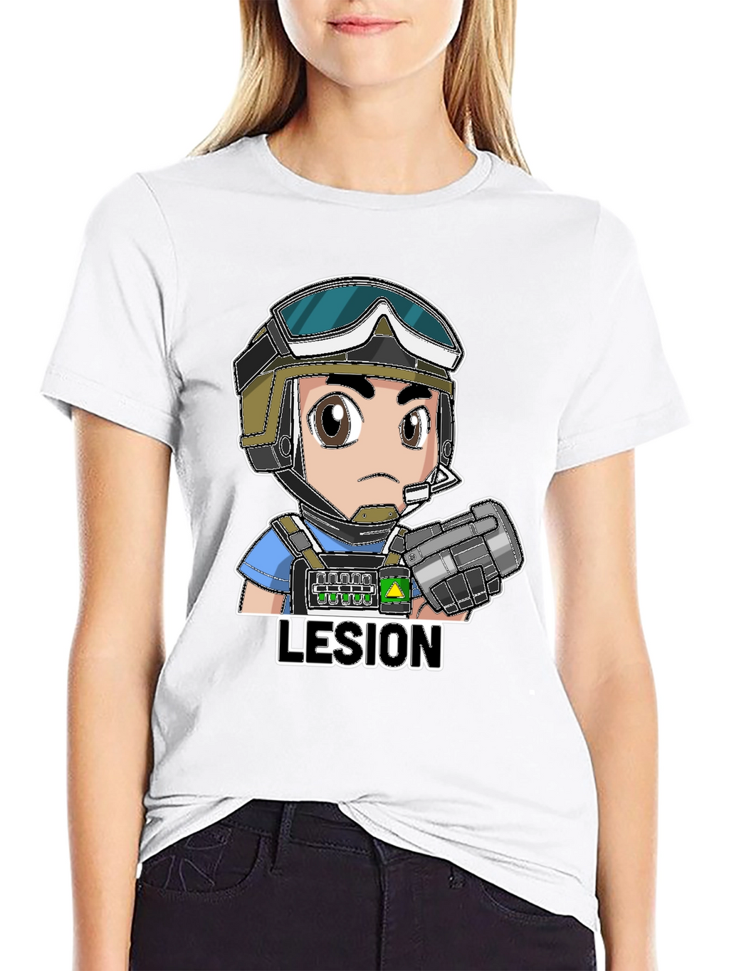 Lesion Cartoon Graphic Black T-Shirt