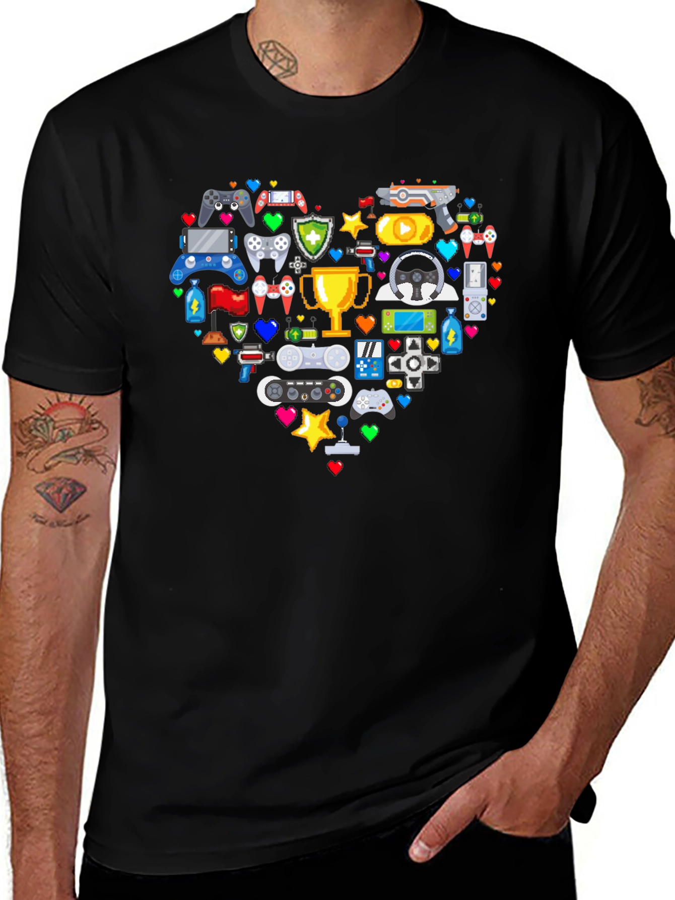 Gamer Heart Graphic T-Shirt - Love Gaming!