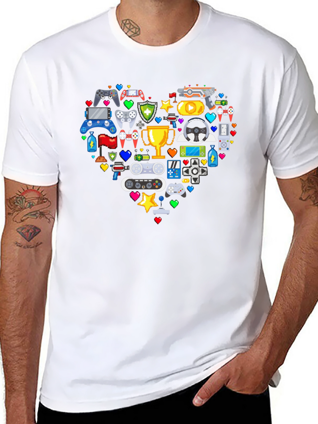 Gamer Heart Graphic T-Shirt - Love Gaming!