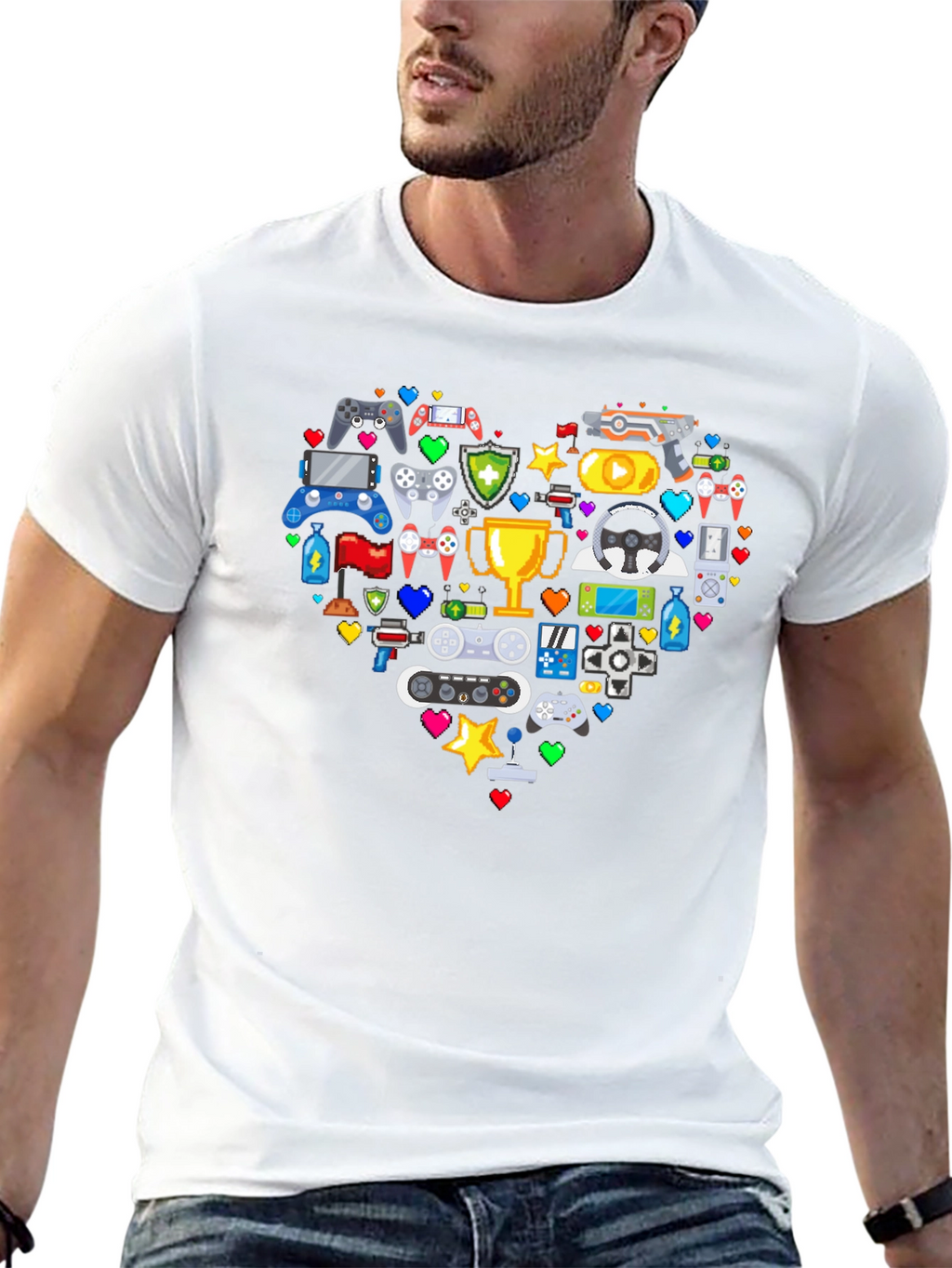 Gamer Heart Graphic T-Shirt - Love Gaming!