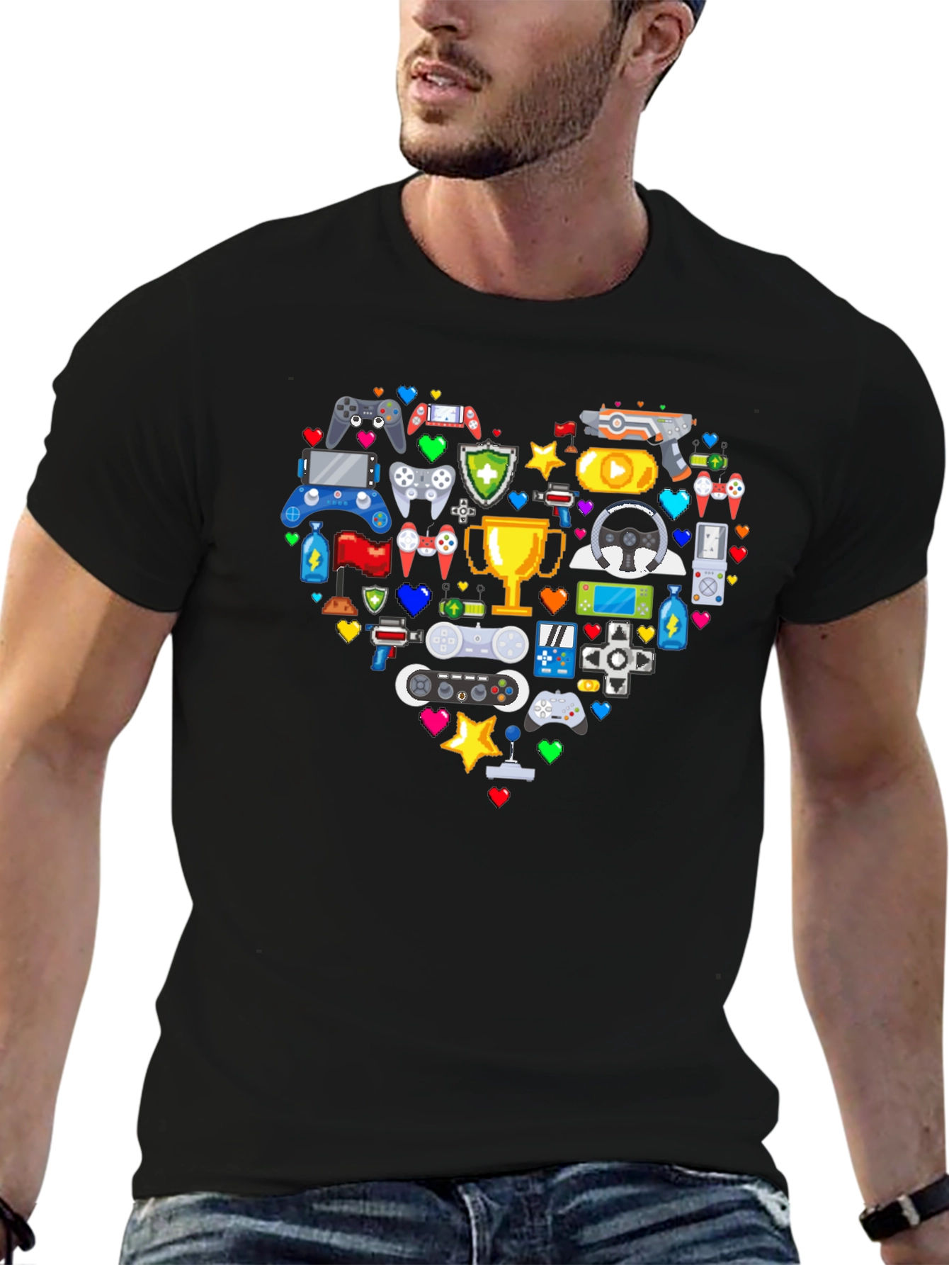 Gamer Heart Graphic T-Shirt - Love Gaming!