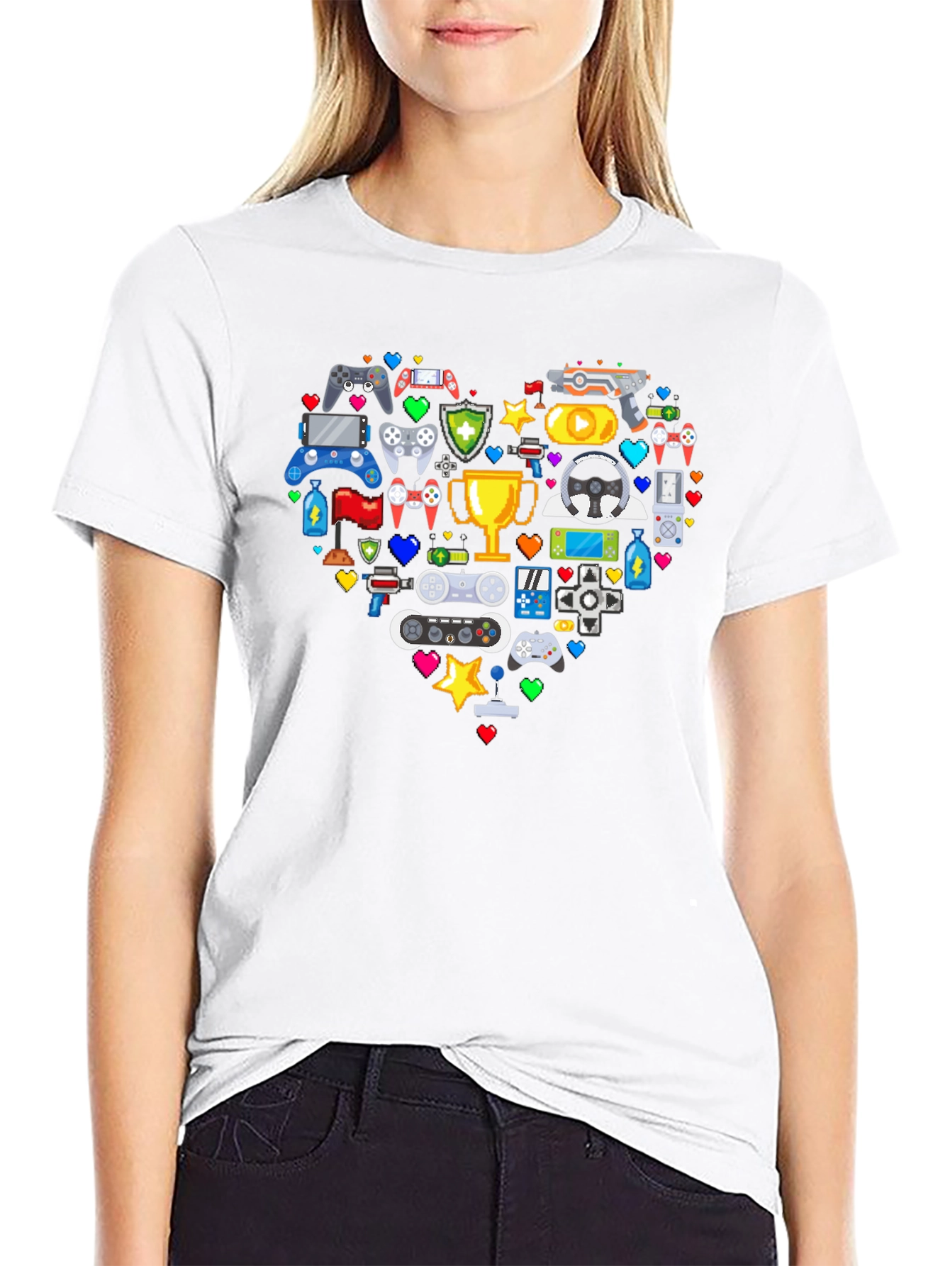 Gamer Heart Graphic T-Shirt - Love Gaming!