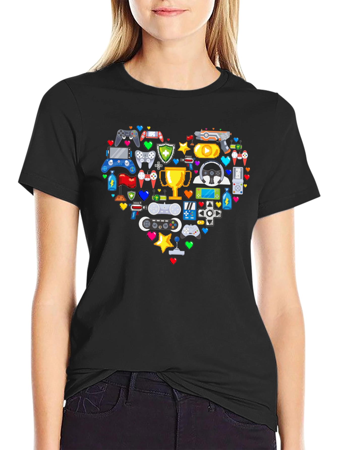 Gamer Heart Graphic T-Shirt - Love Gaming!