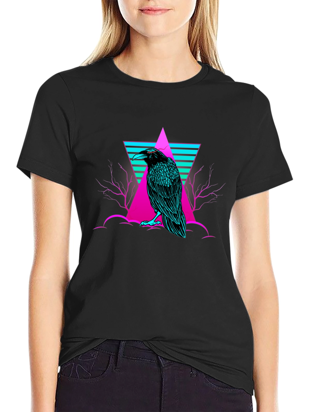 Raven T-Shirt: Cyberpunk Graphic Tee