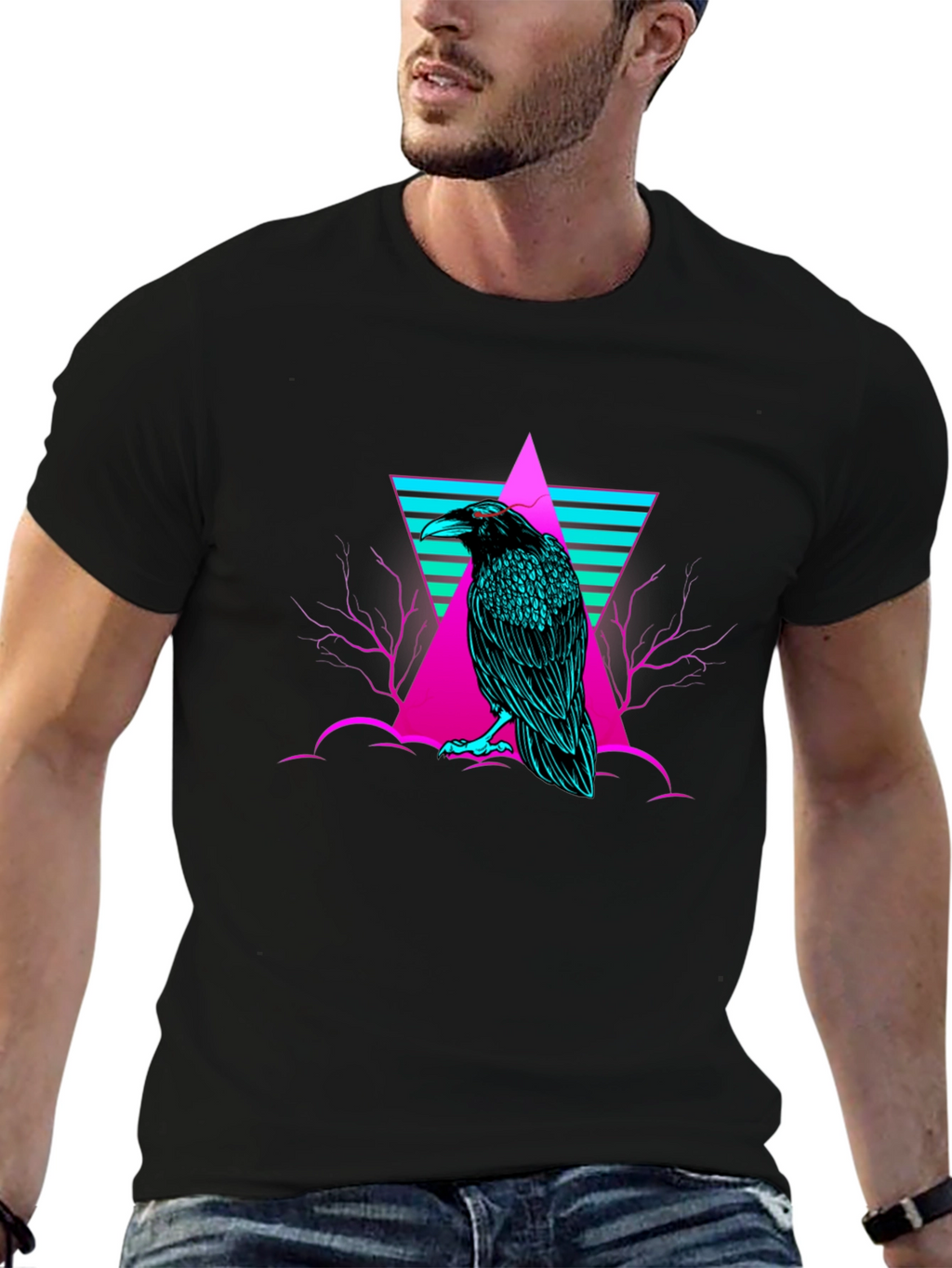 Raven T-Shirt: Cyberpunk Graphic Tee