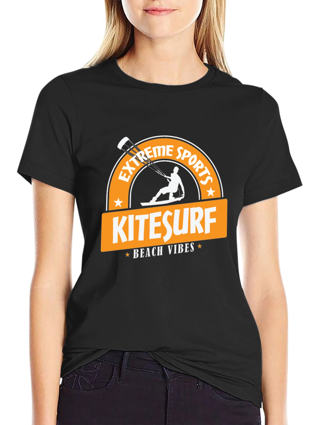 Kitesurf Beach Vibes Black T-Shirt