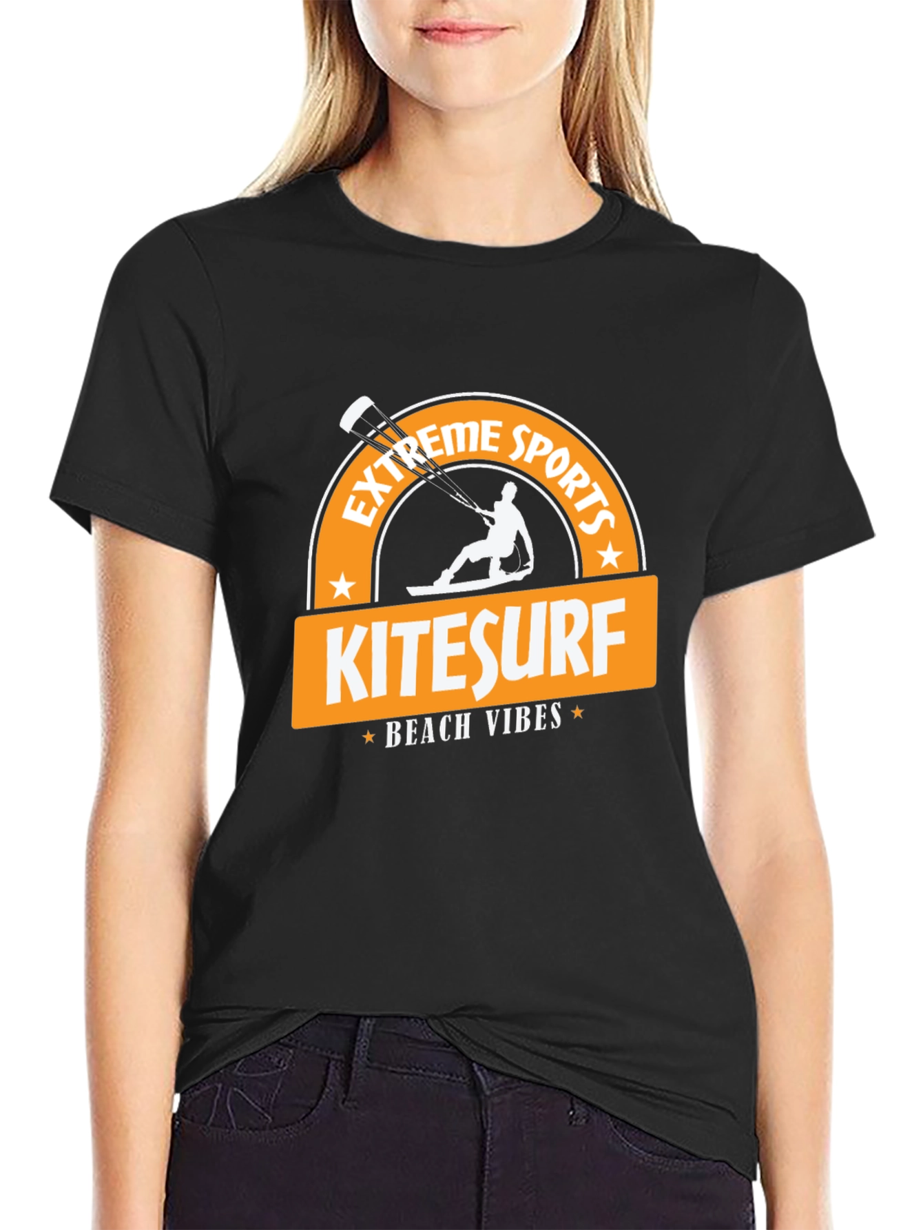 Kitesurf Beach Vibes Black T-Shirt