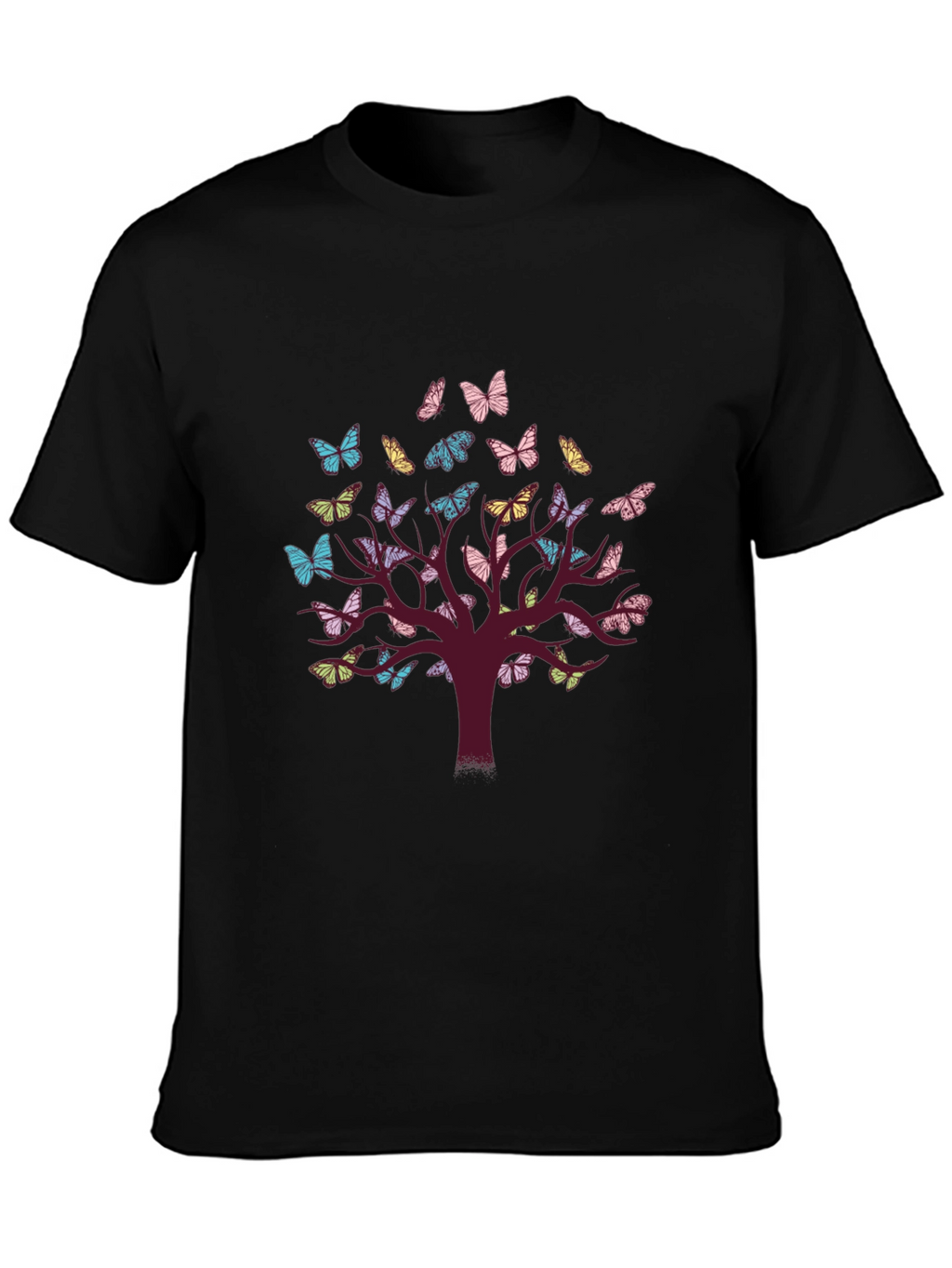 Butterfly Tree Graphic Tee - Nature Inspired Comfort