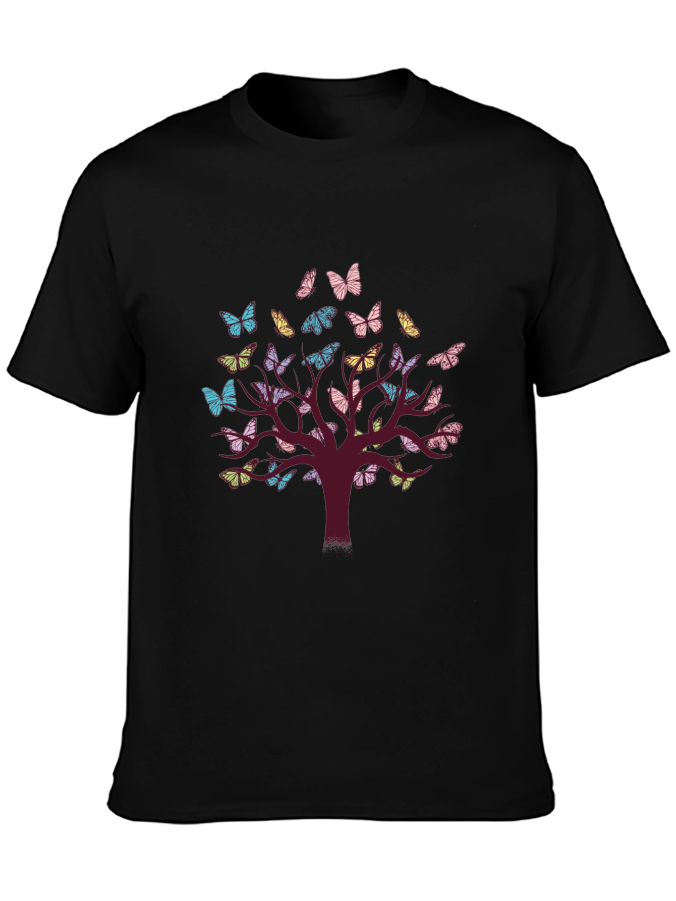 Butterfly Tree Graphic Tee - Nature Inspired Comfort