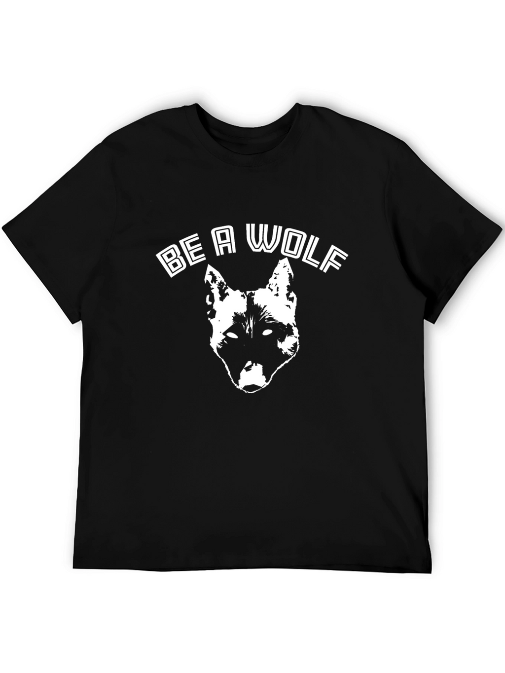 Be A Wolf Graphic Print Black T-Shirt