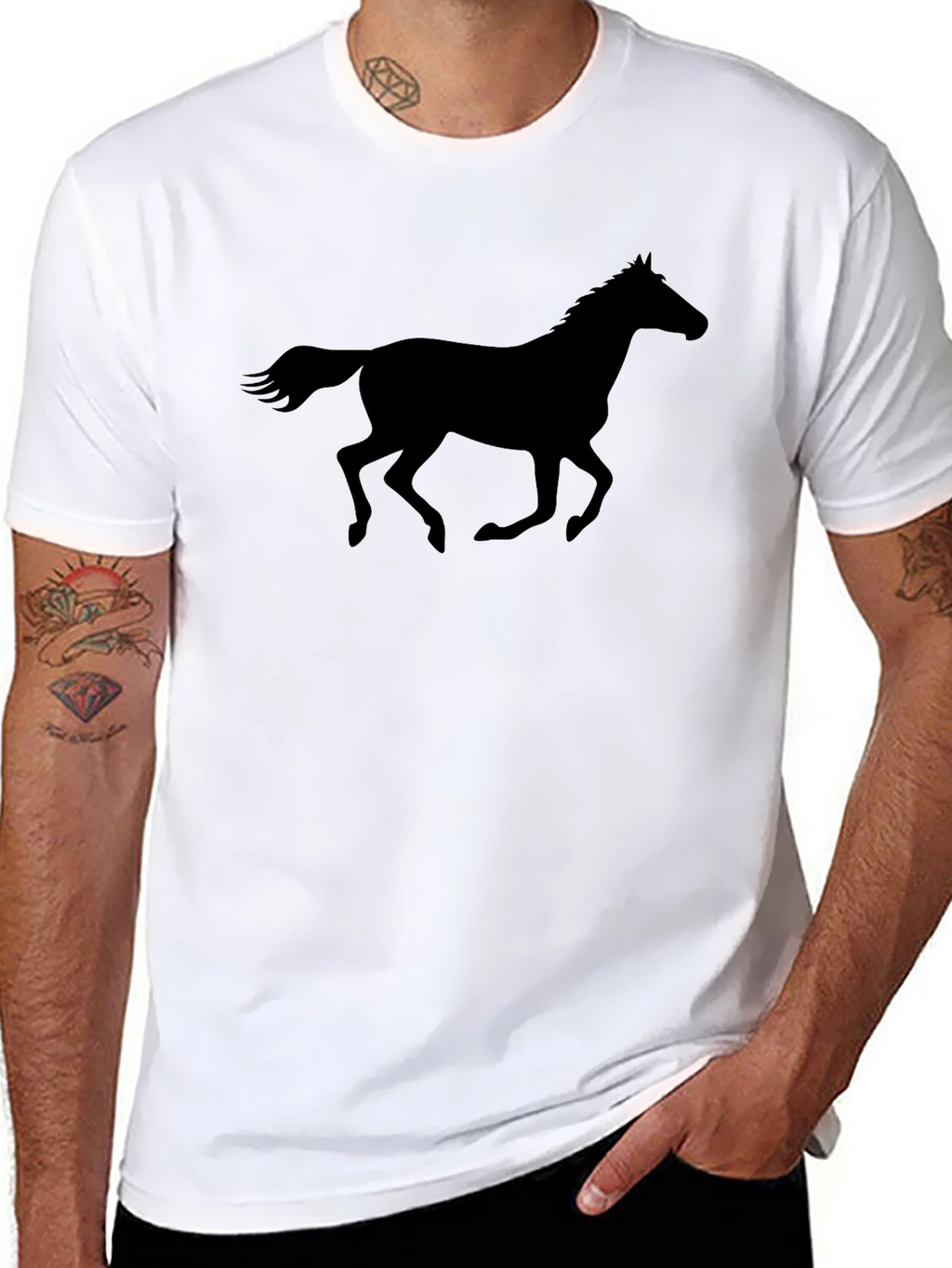 Black Horse Silhouette T-Shirt