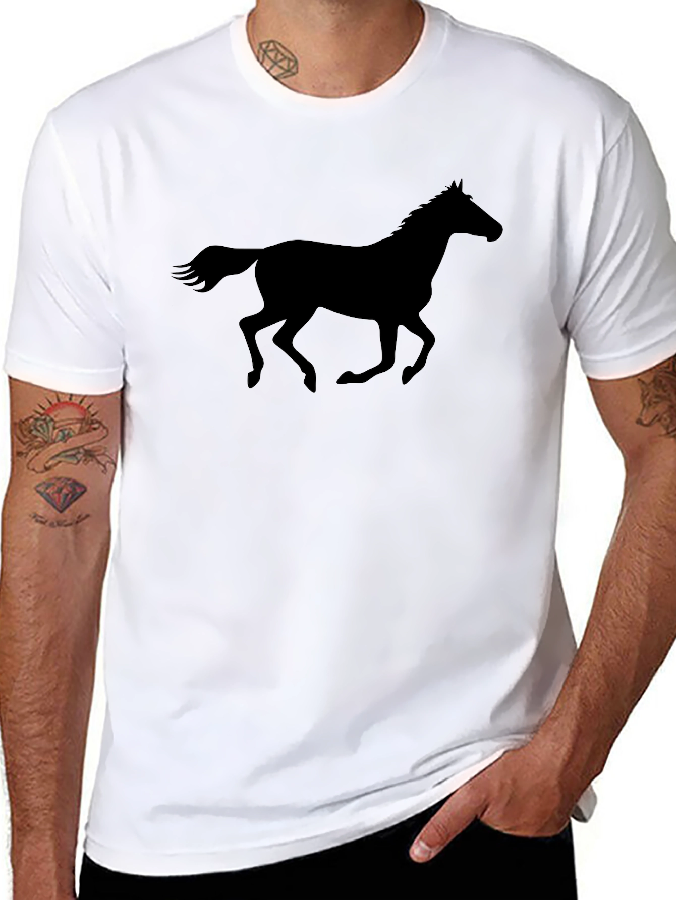 Black Horse Silhouette T-Shirt