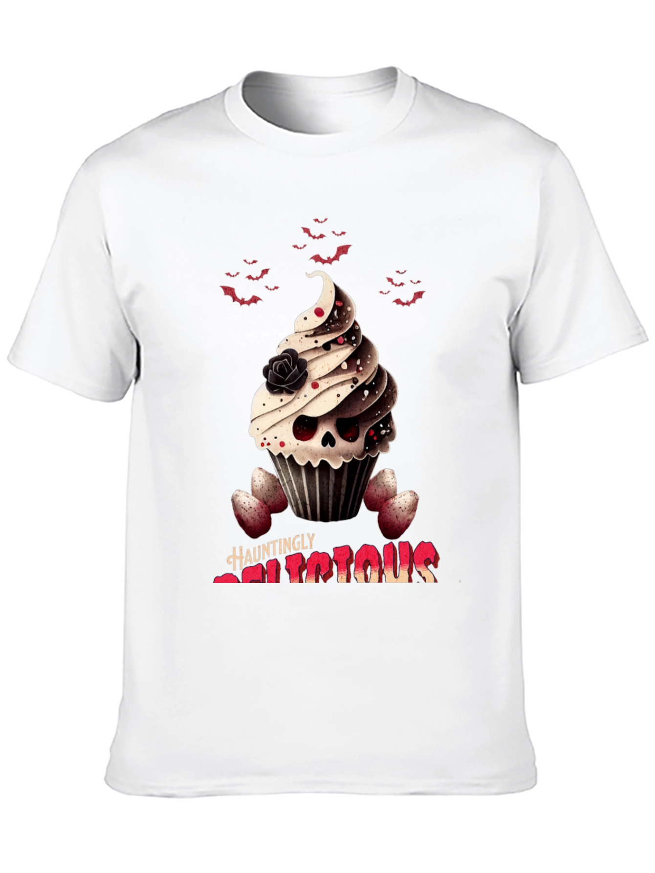 Hauntingly Delicious Cupcake Skull T-Shirt