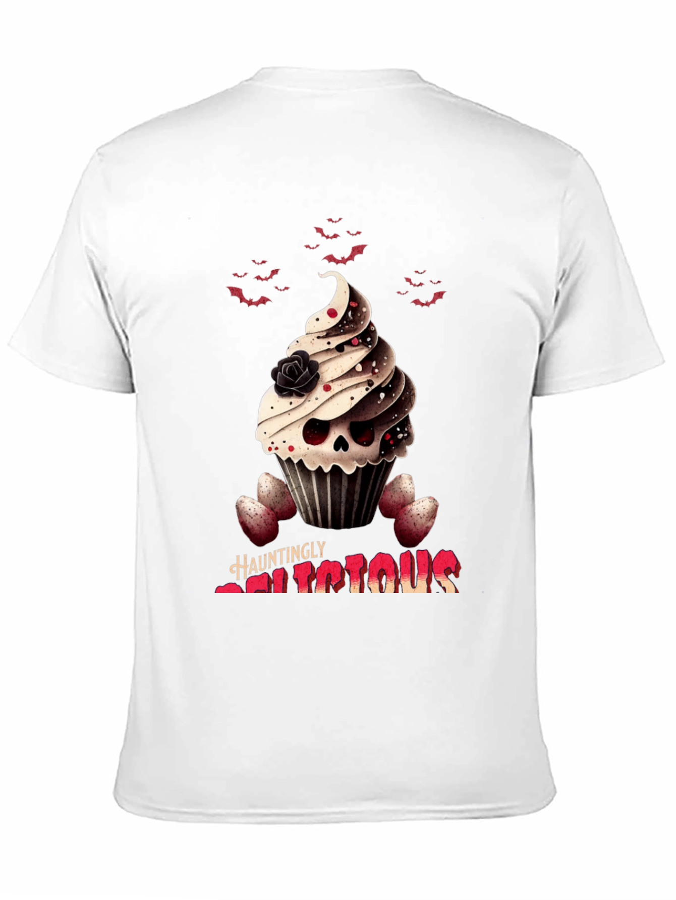 Hauntingly Delicious Cupcake Skull T-Shirt