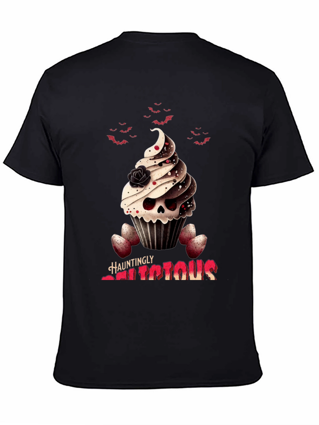 Hauntingly Delicious Cupcake Skull T-Shirt