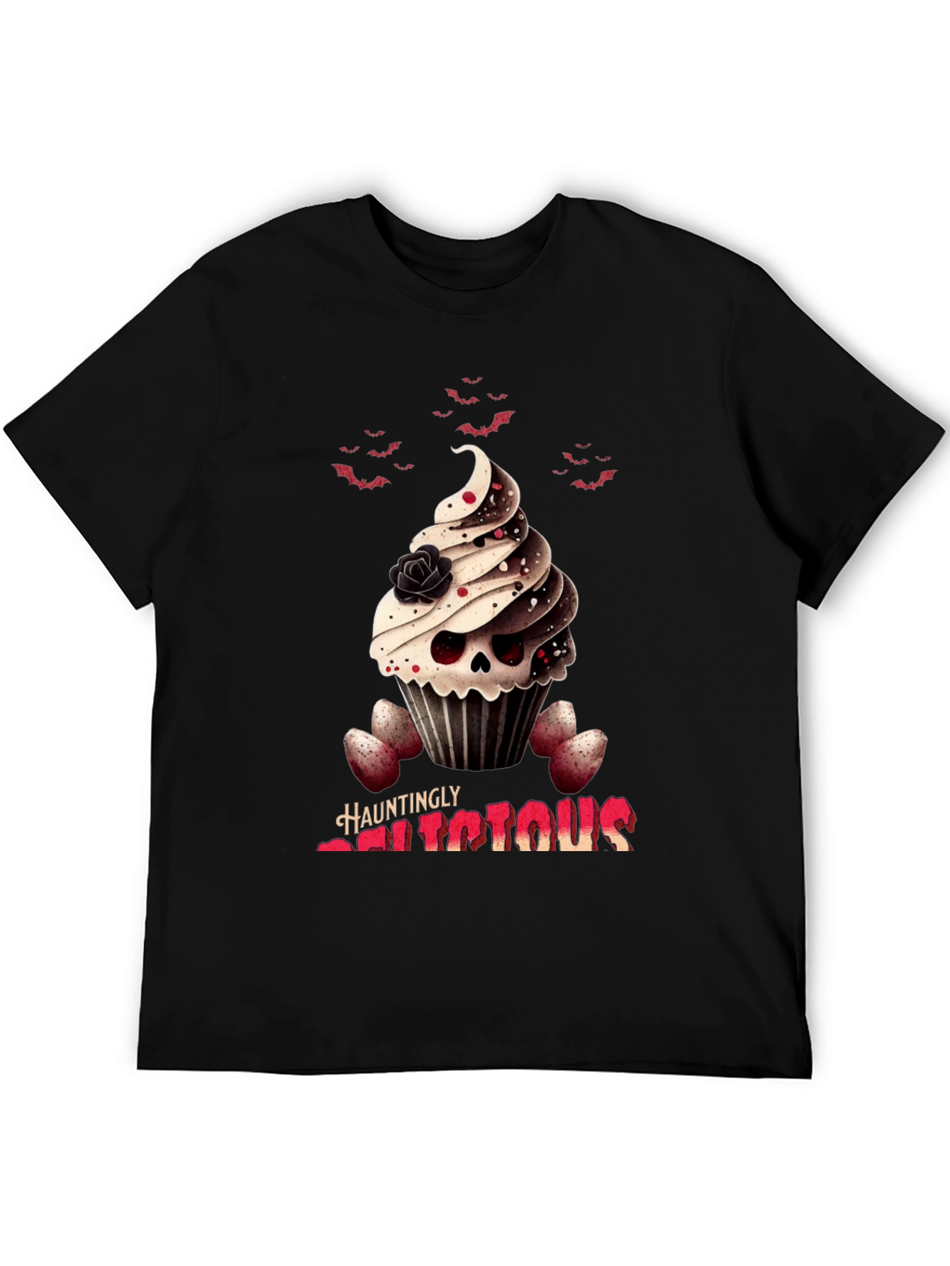 Hauntingly Delicious Cupcake Skull T-Shirt