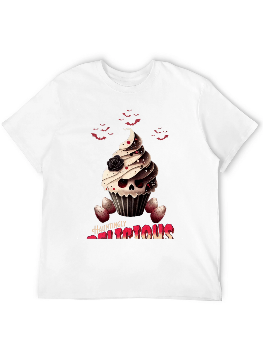 Hauntingly Delicious Cupcake Skull T-Shirt