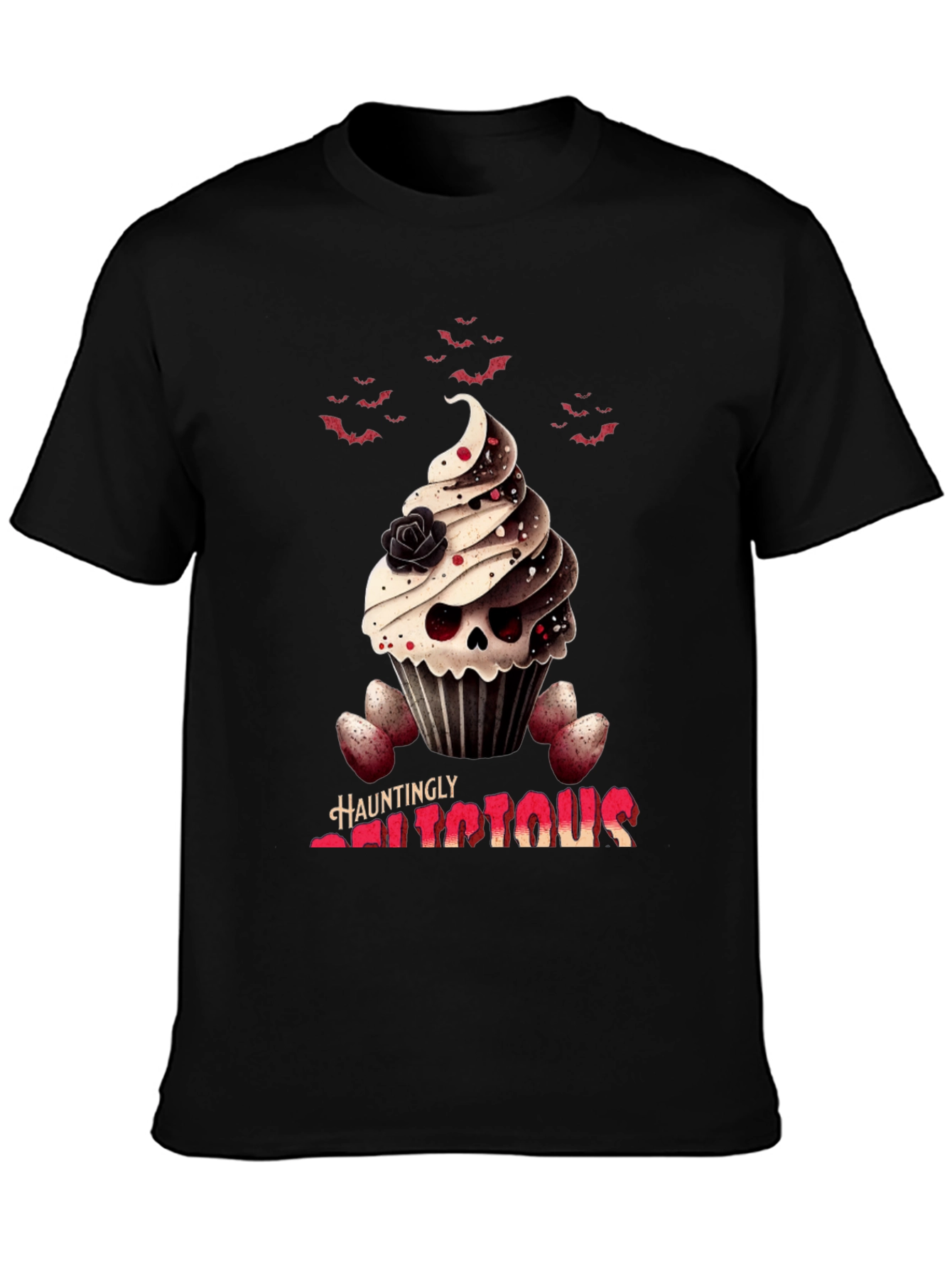 Hauntingly Delicious Cupcake Skull T-Shirt