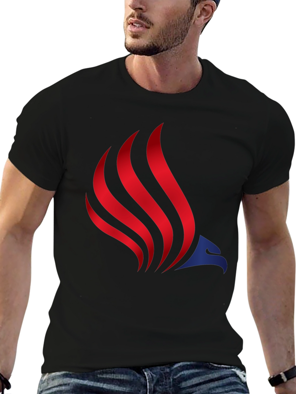 Patriotic Eagle Graphic Tee - Red White and Blue