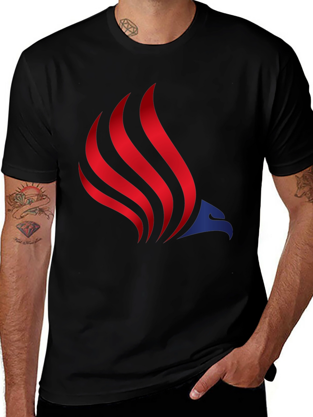 Patriotic Eagle Graphic Tee - Red White and Blue