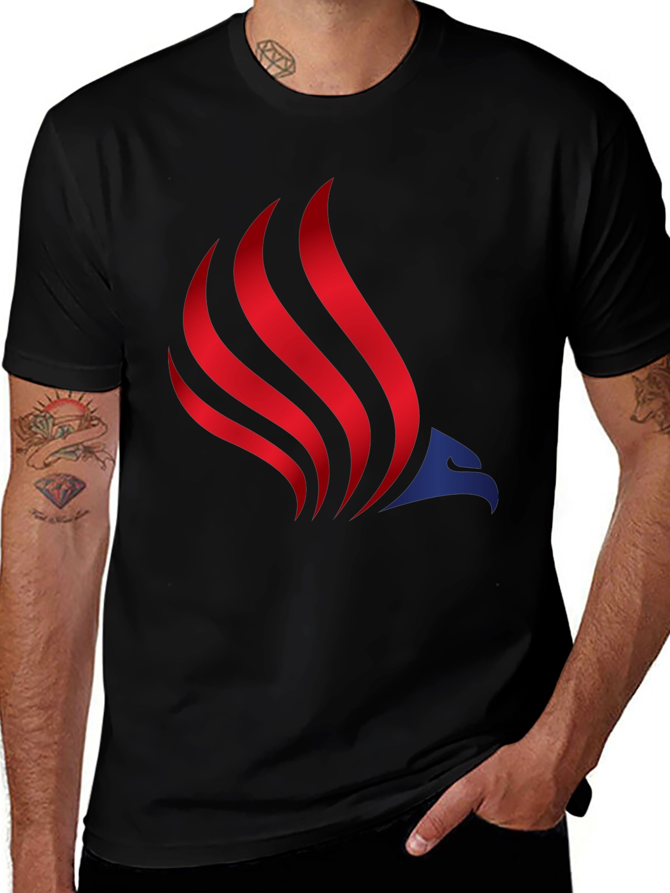 Patriotic Eagle Graphic Tee - Red White and Blue