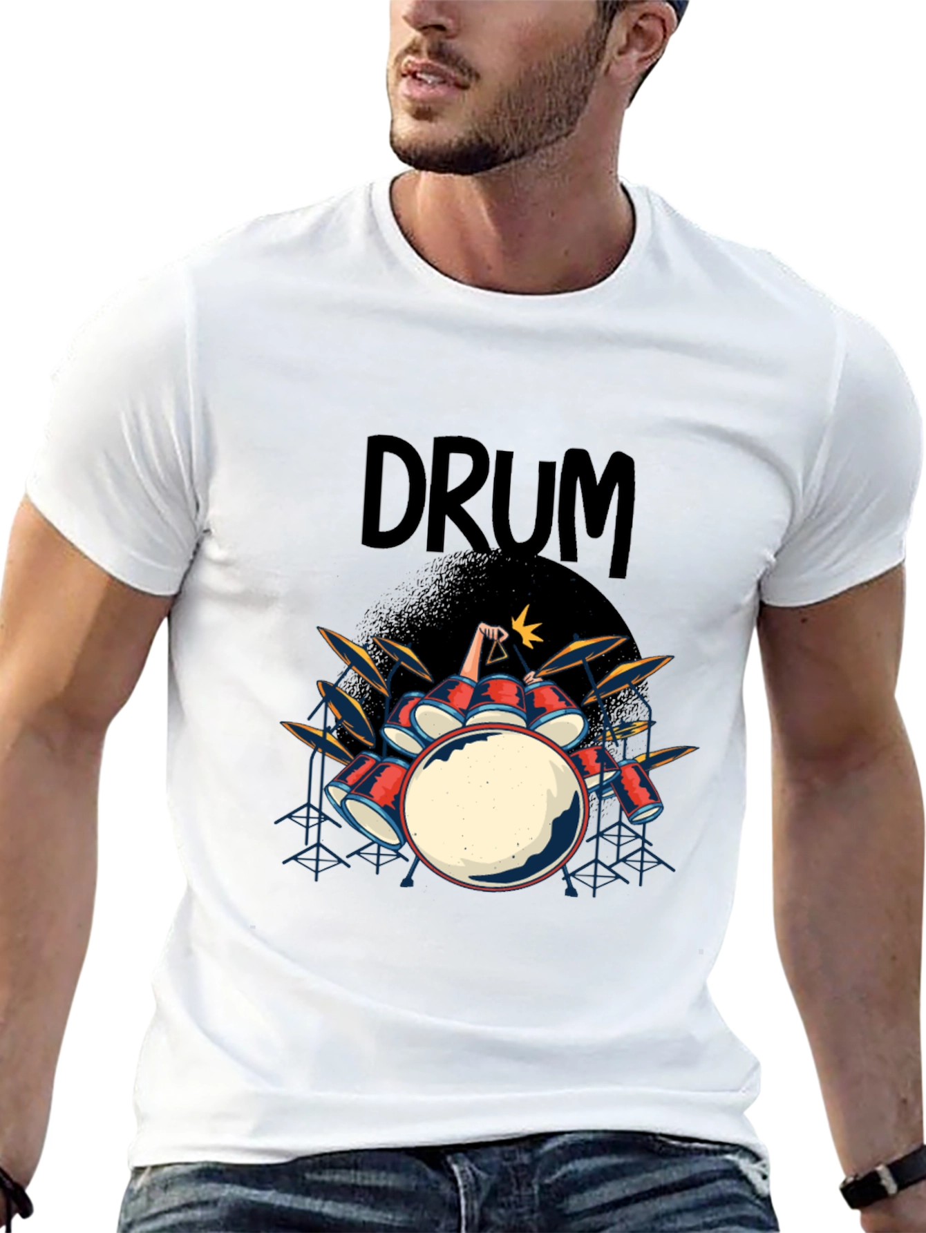 Drum Kit Graphic T-Shirt - Rock and Roll Tee