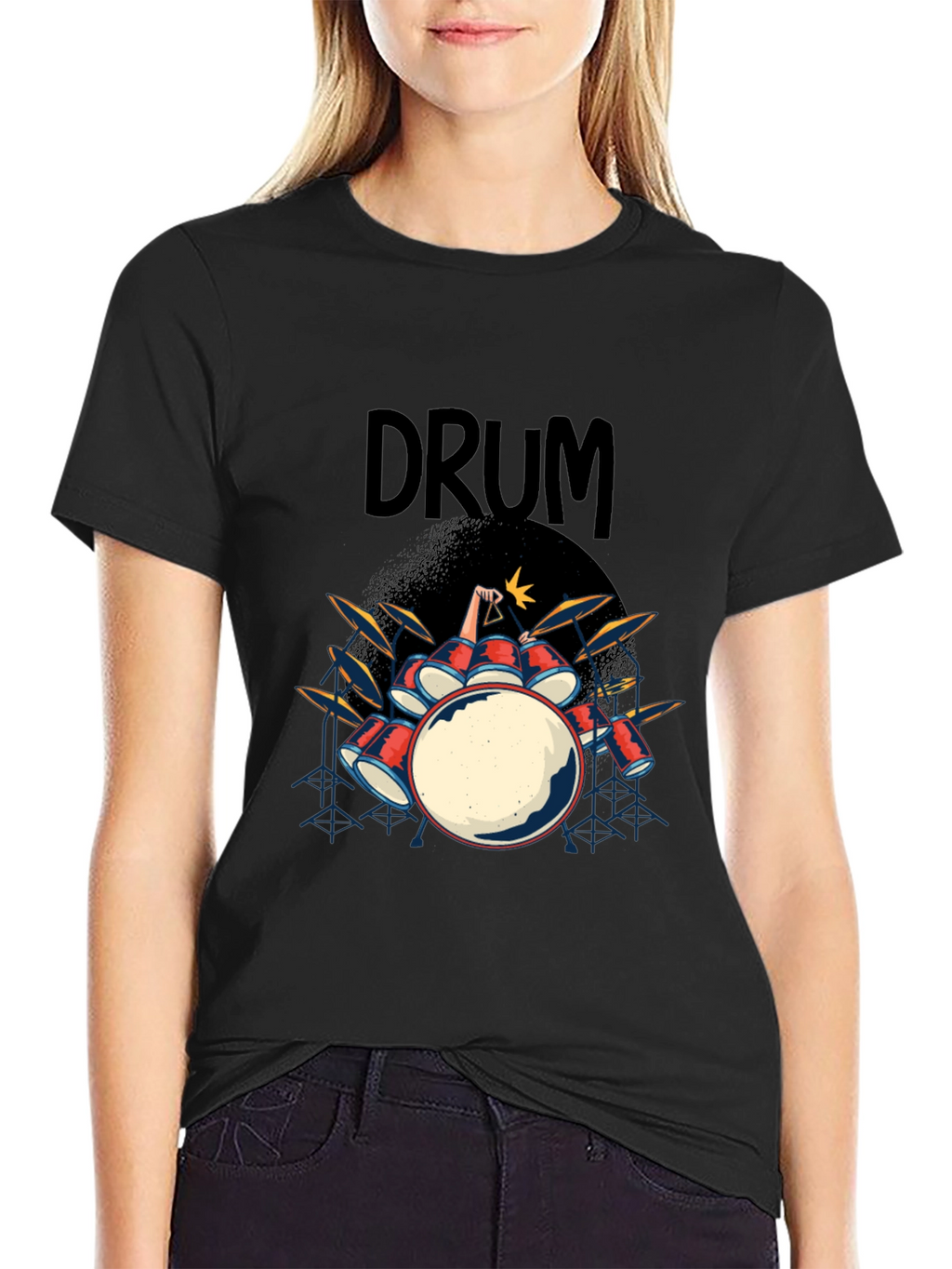 Drum Kit Graphic T-Shirt - Rock and Roll Tee