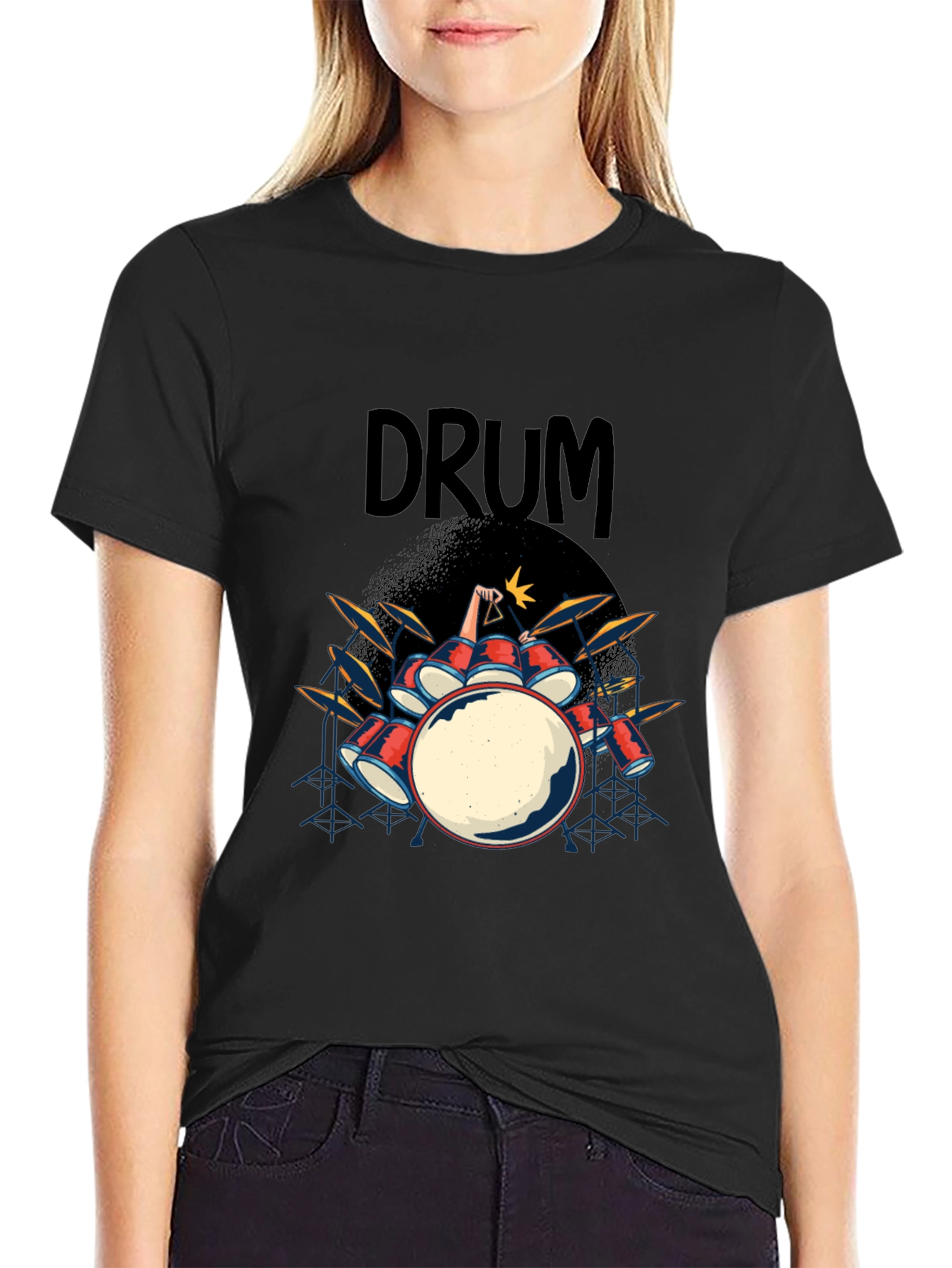 Drum Kit Graphic T-Shirt - Rock and Roll Tee