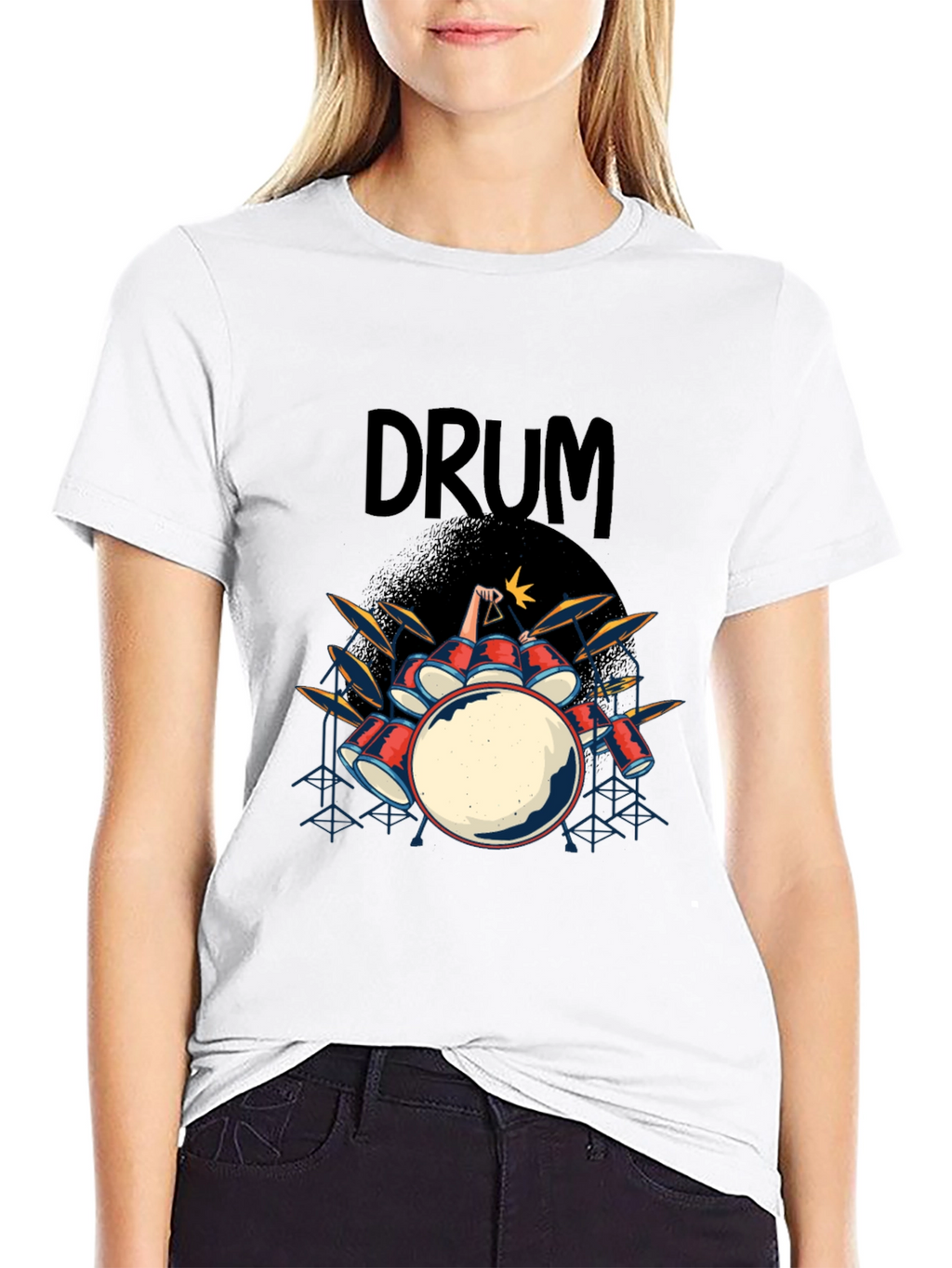 Drum Kit Graphic T-Shirt - Rock and Roll Tee