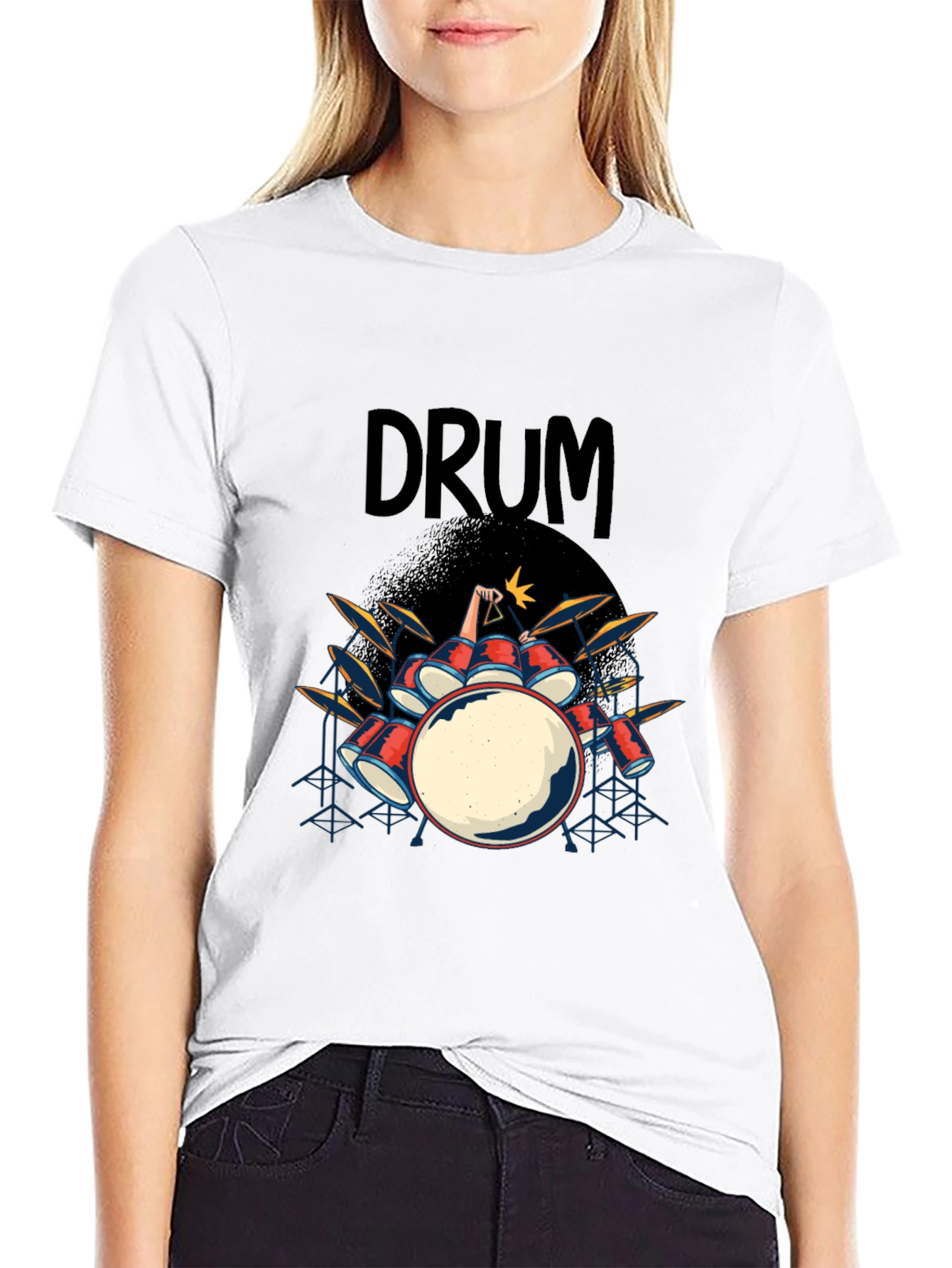 Drum Kit Graphic T-Shirt - Rock and Roll Tee