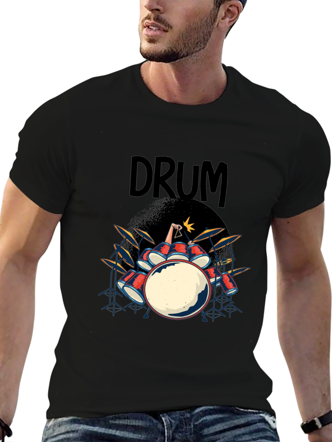 Drum Kit Graphic T-Shirt - Rock and Roll Tee