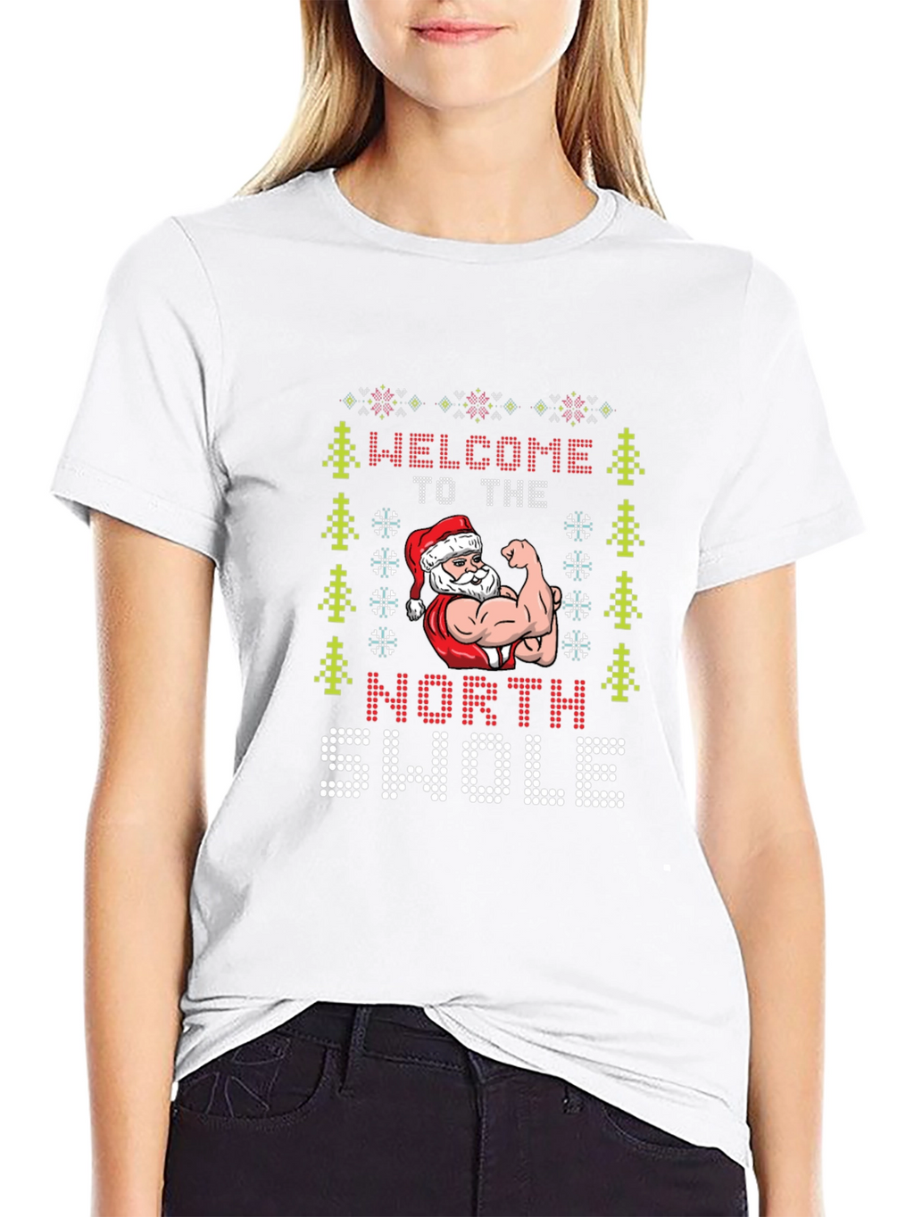 North Swole Santa Ugly Christmas T-Shirt